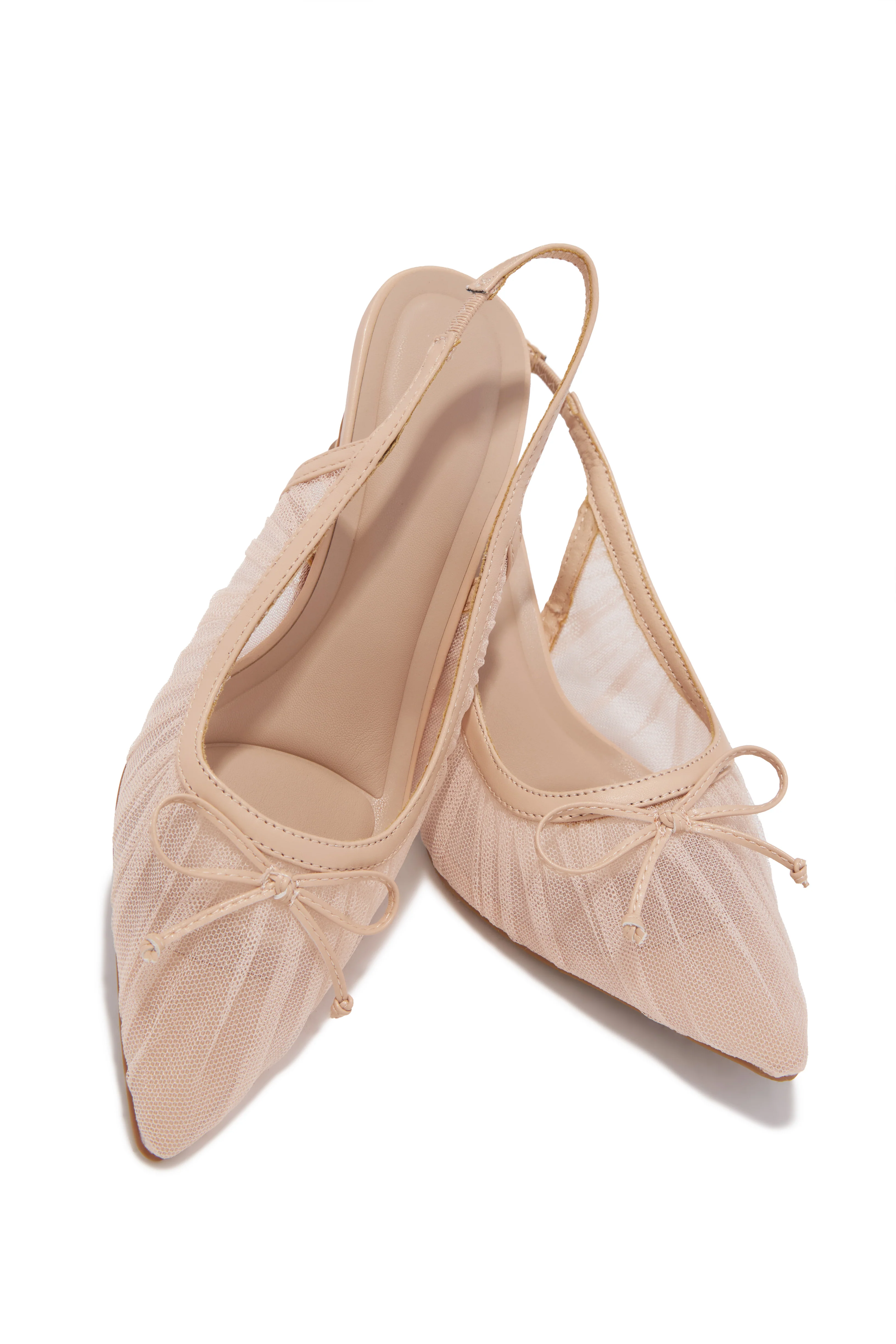 Daphne Slingback Mid Heel Pumps - Nude - Image 2