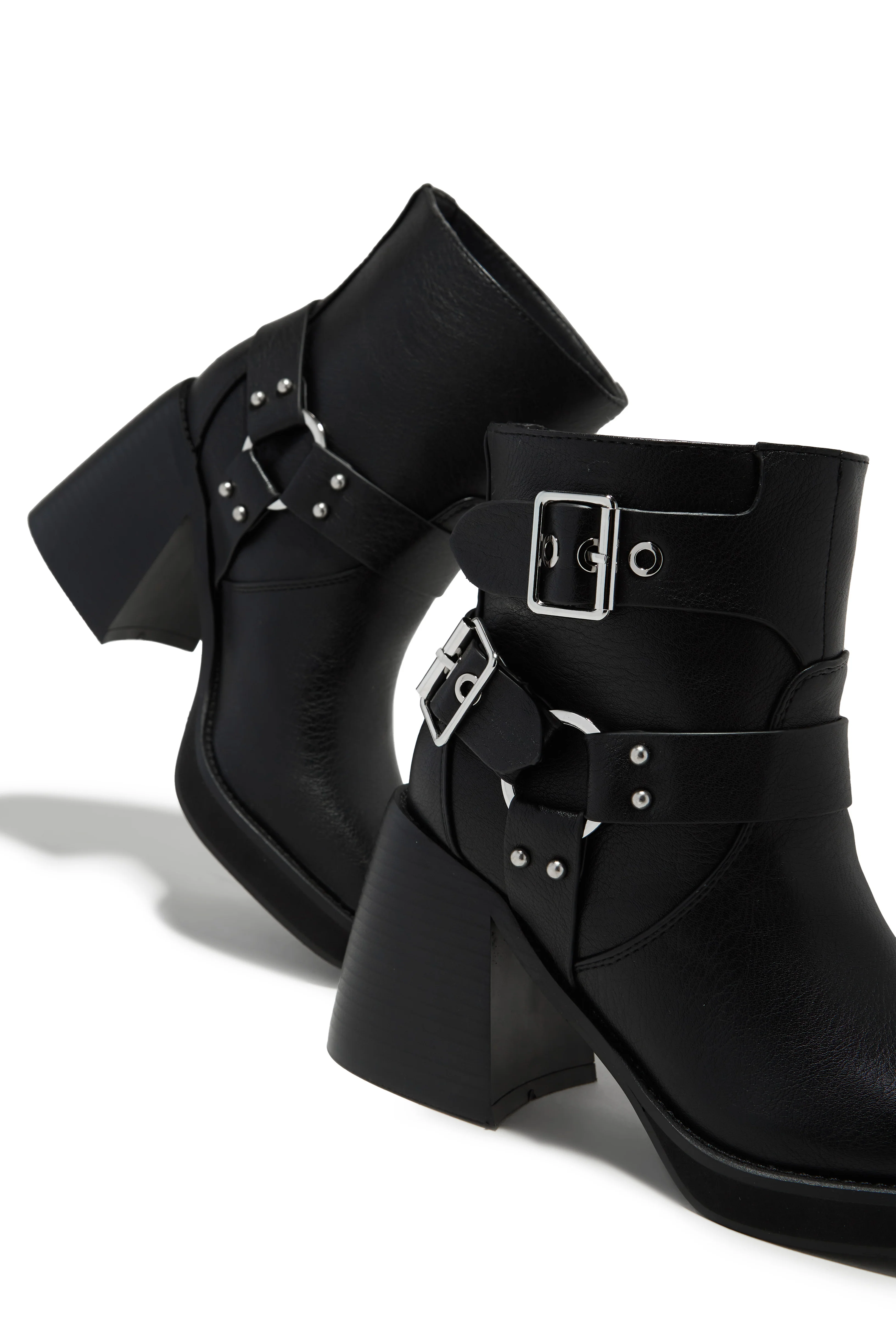Daryn Block Heel Ankle Boots - Black - Image 2
