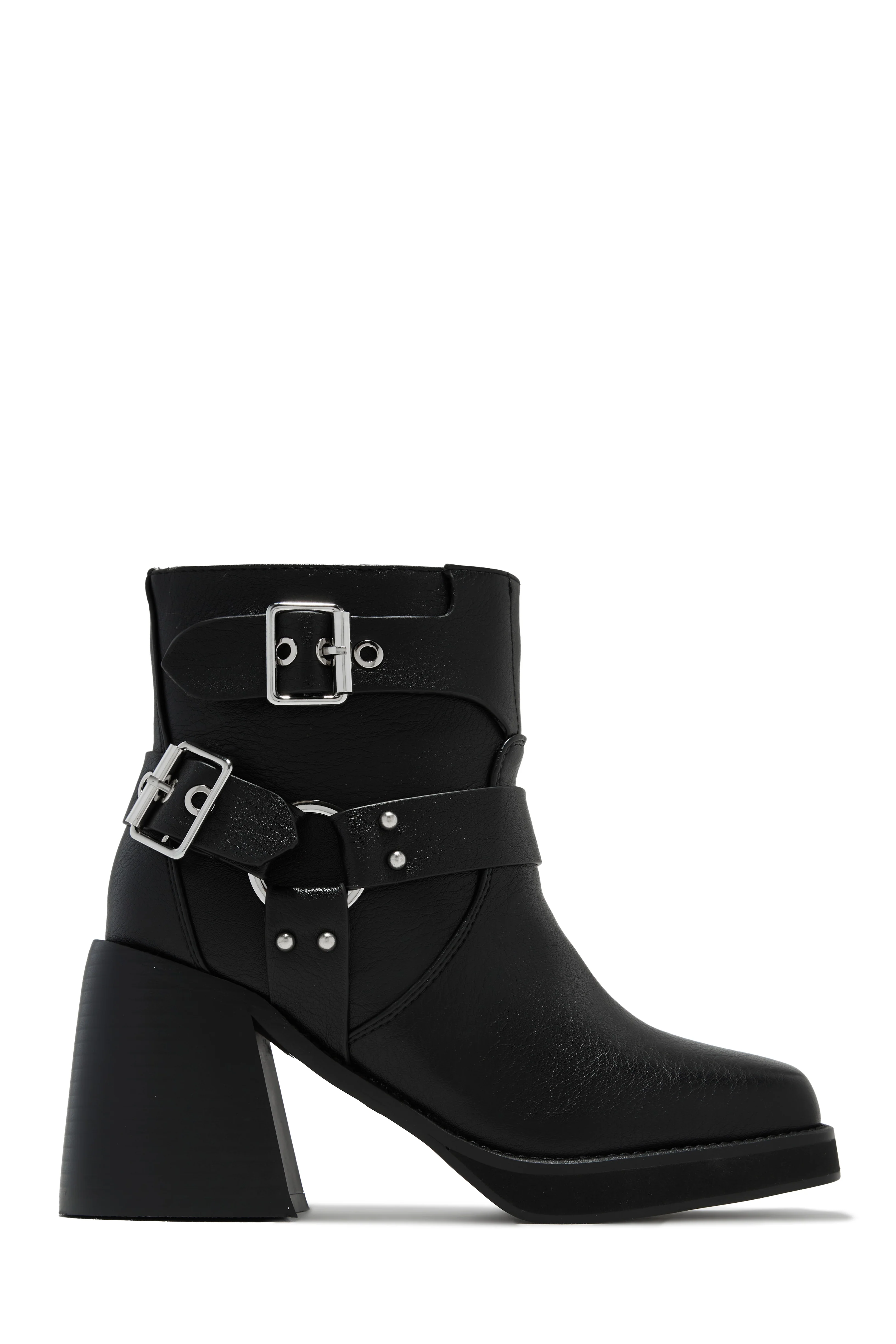 Daryn Block Heel Ankle Boots - Black - Image 4