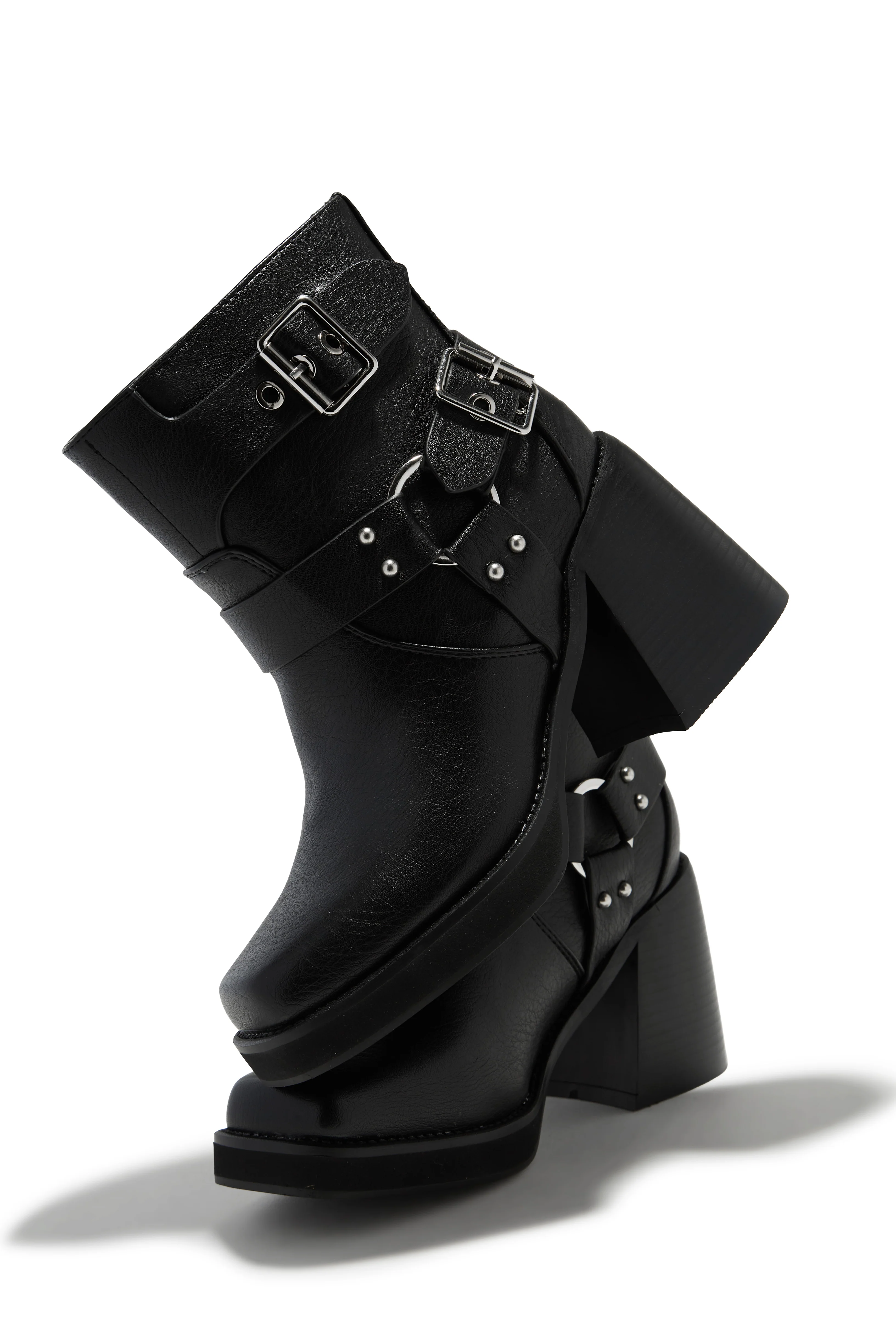 Daryn Block Heel Ankle Boots - Black - Image 5