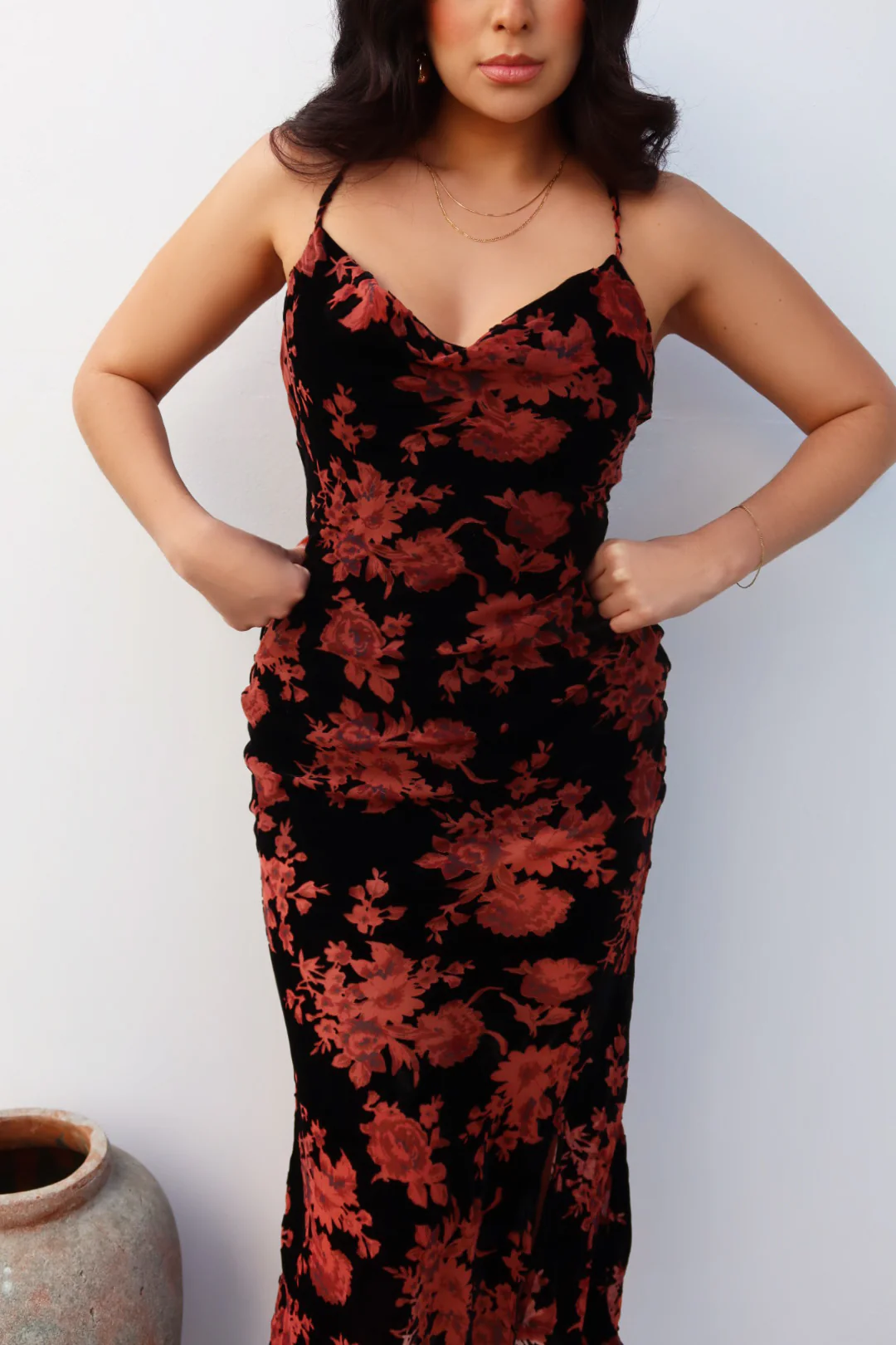 Delilah Midi Dress - Black Floral - Image 3
