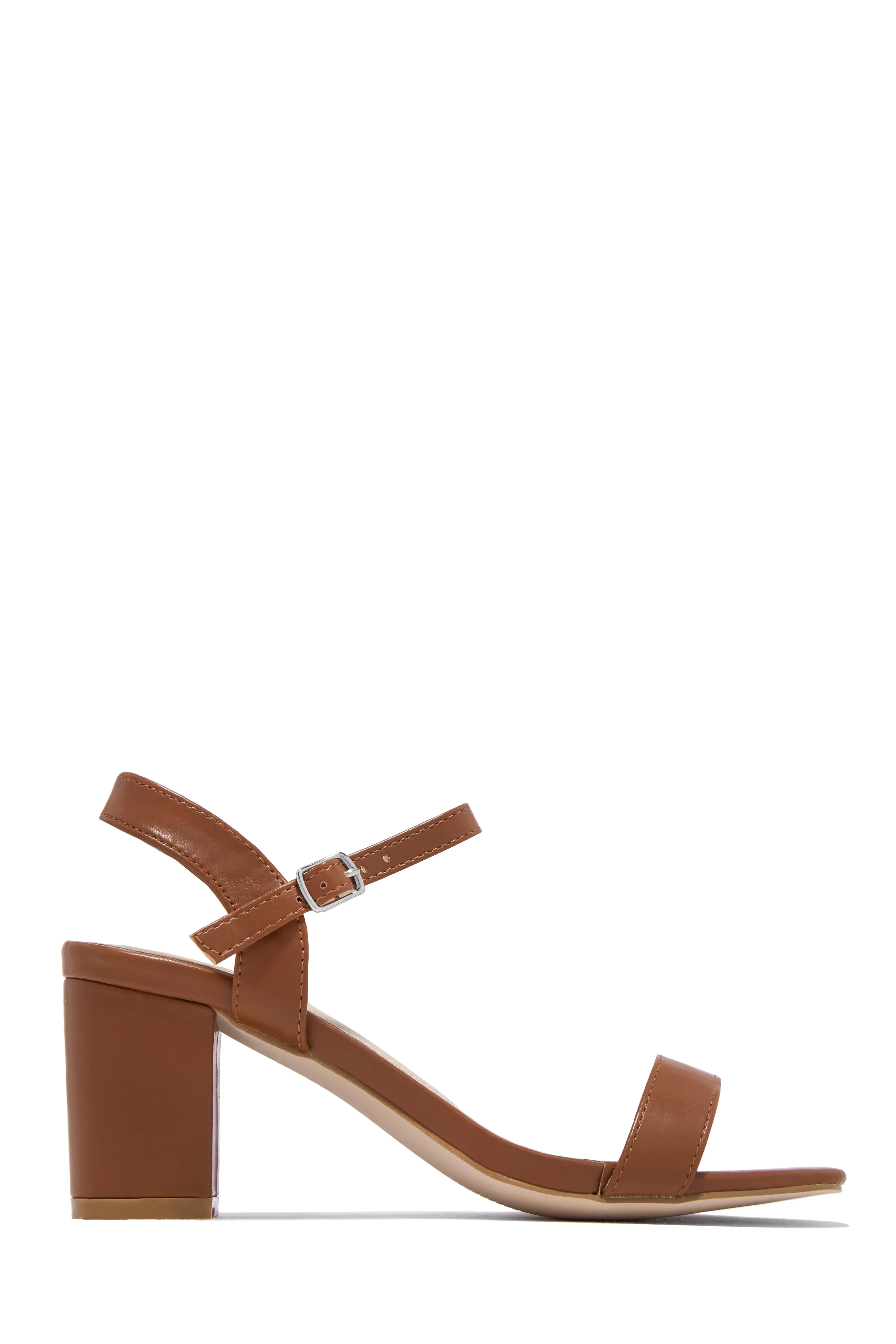 Deryna Ankle Strap Block Heels - Nude - Image 6