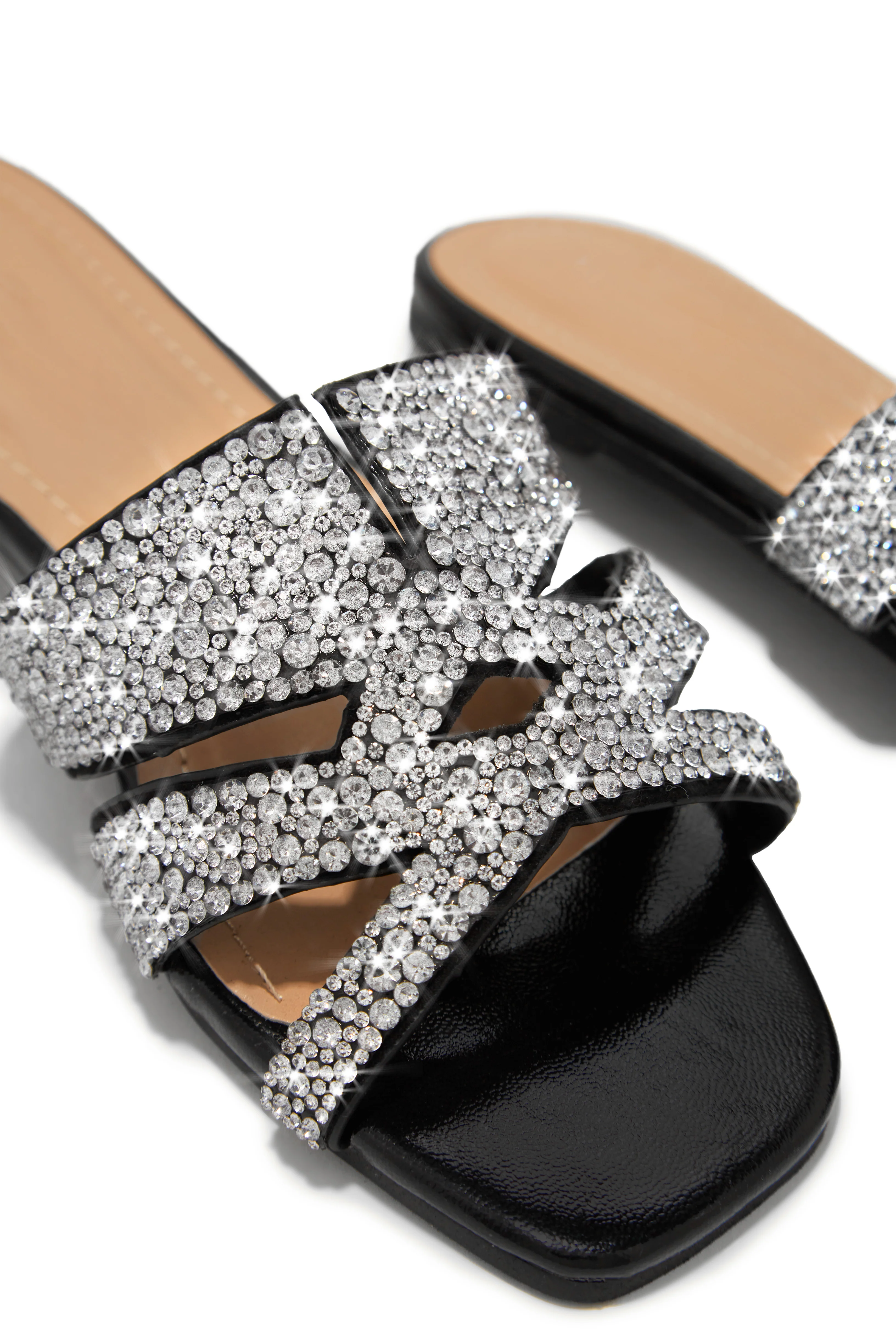 Destination Dreams Embellished Slip On Sandals - Black - Image 5