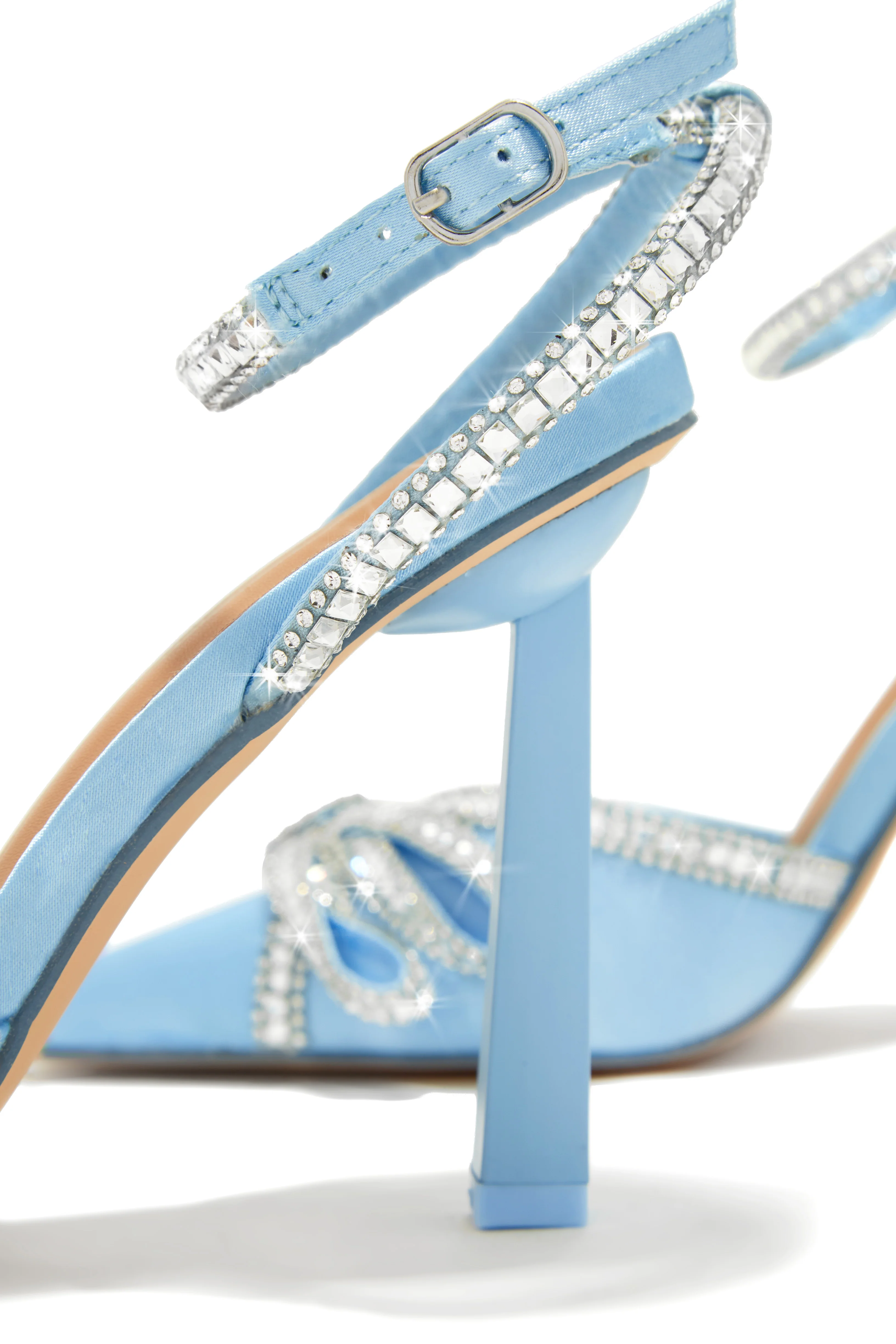 Devoted Embellished Ankle Strap High Heel Pumps - Blue - Image 3