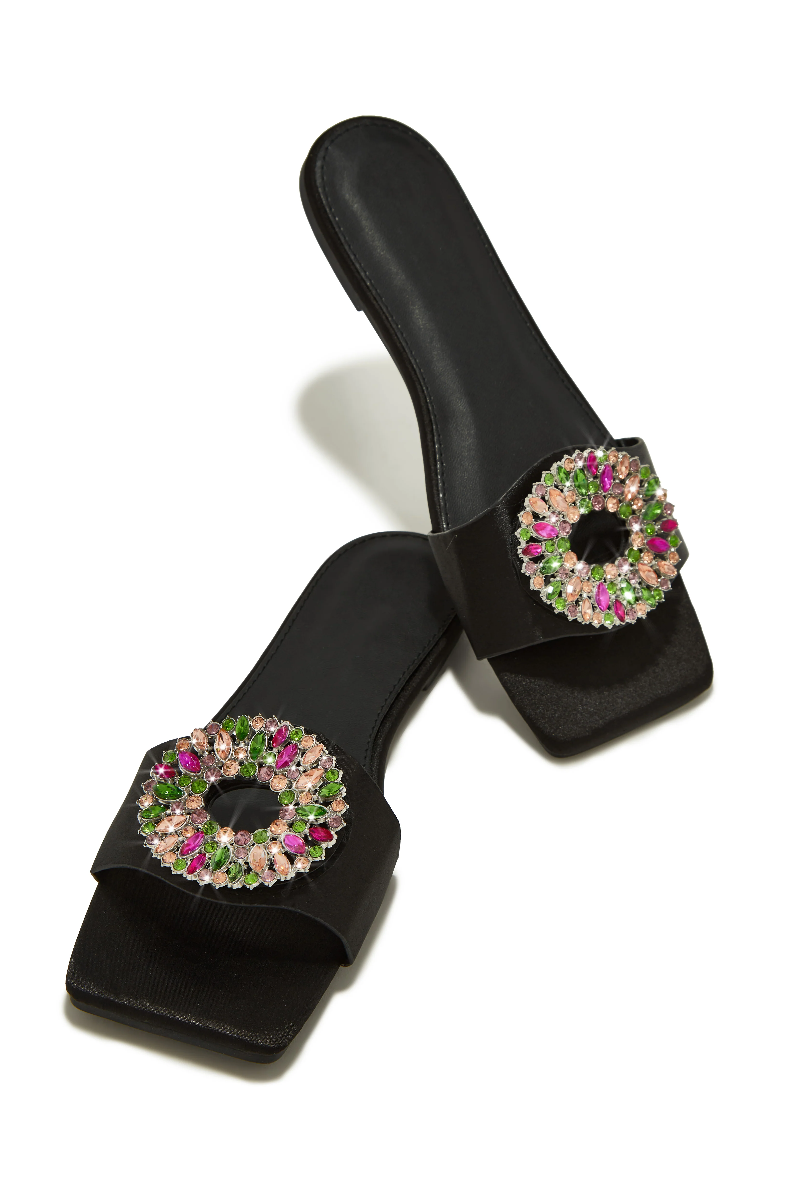 Dolce Summer Embellished Slip On Sandals - Pink - Image 8