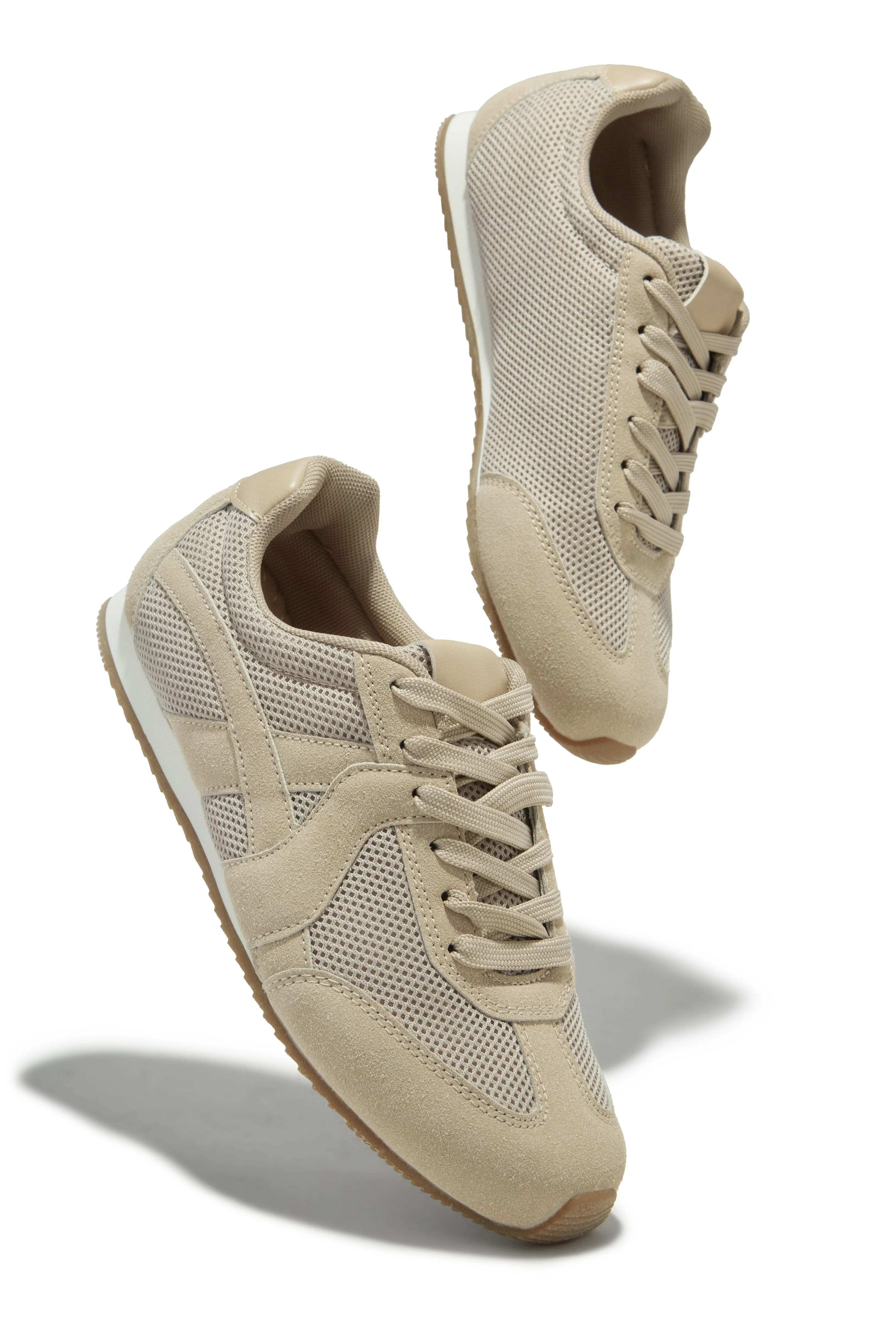 Downtown Stroll Lace Up Sneakers - Taupe - Image 4