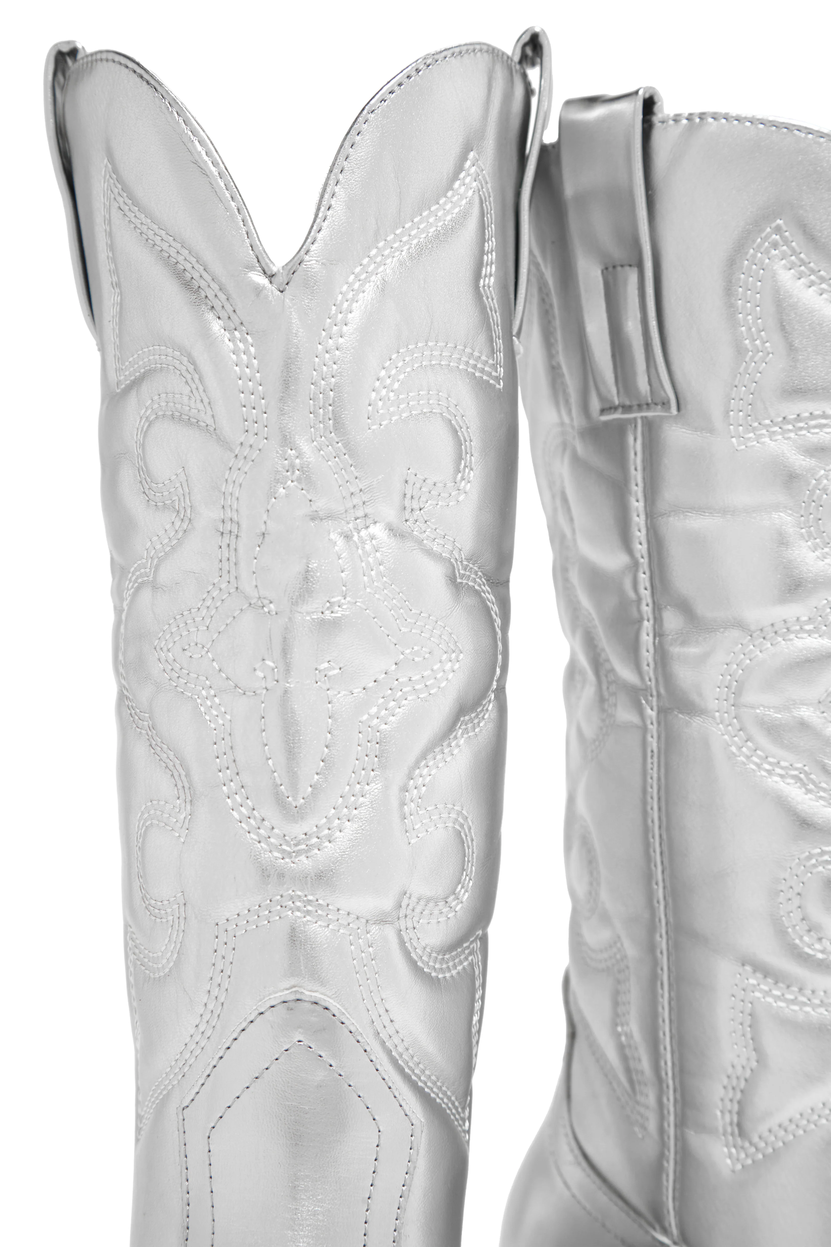 Dylan Western Cowgirl Boots - Silver - Image 5