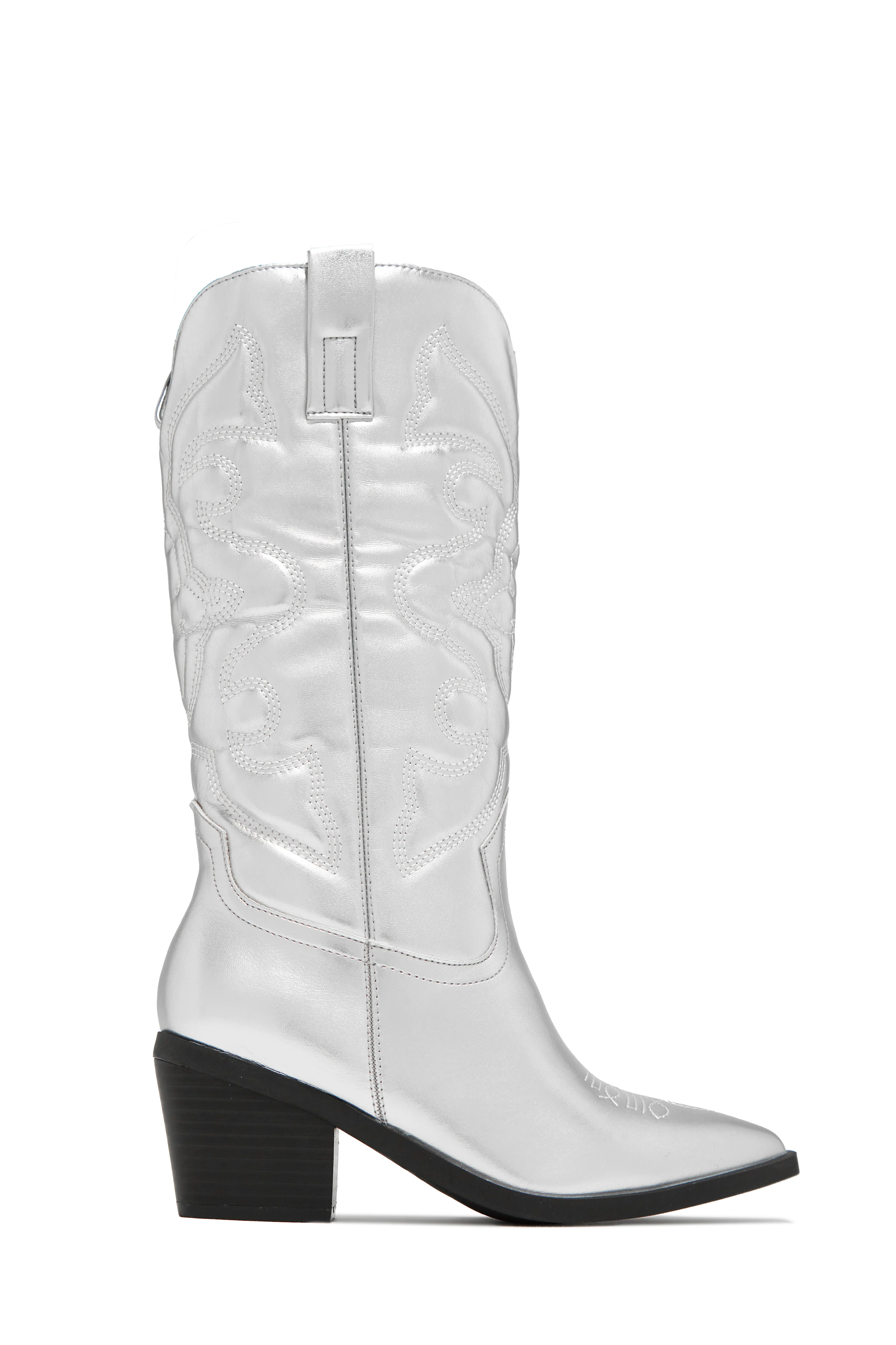 Dylan Western Cowgirl Boots - Silver - Image 6