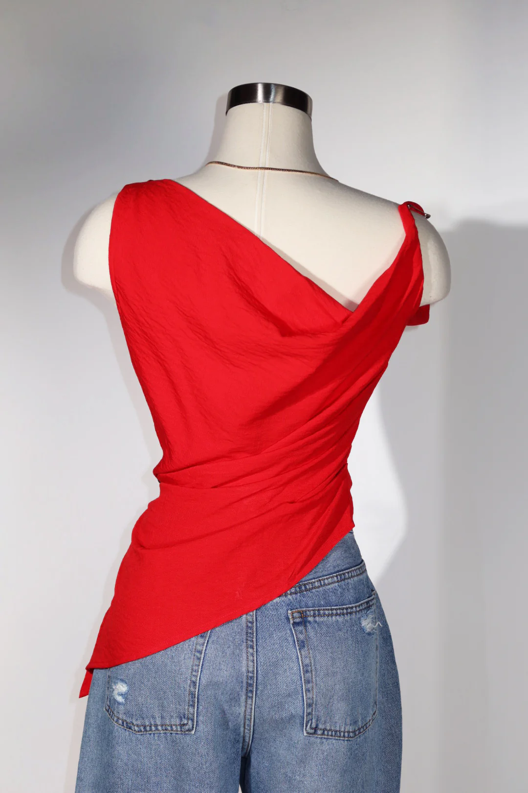Eleina Asymmetric Top - Red - Image 5