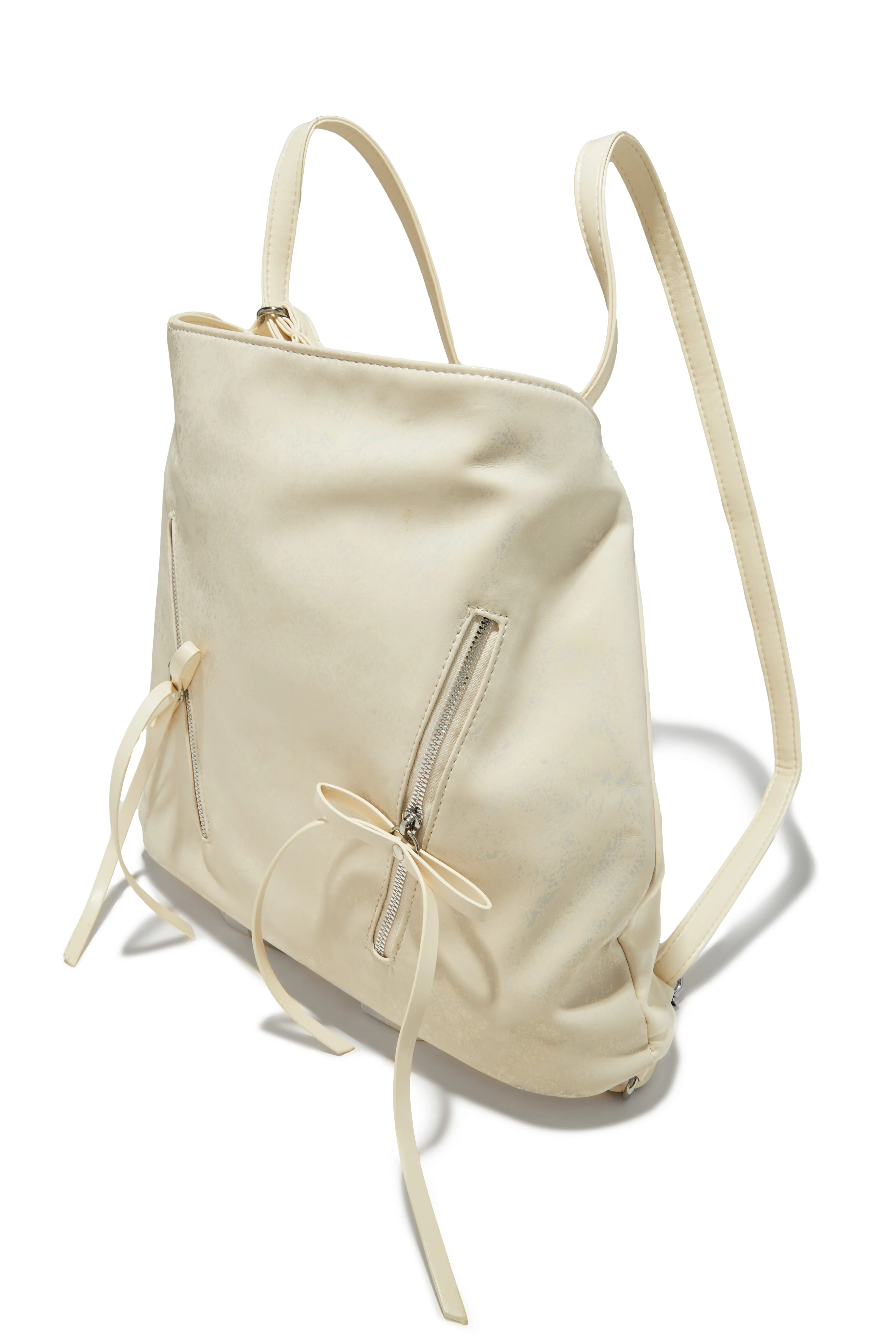 Elina Multi Wear Backpack Shoulder Bag - Cream - Image 3