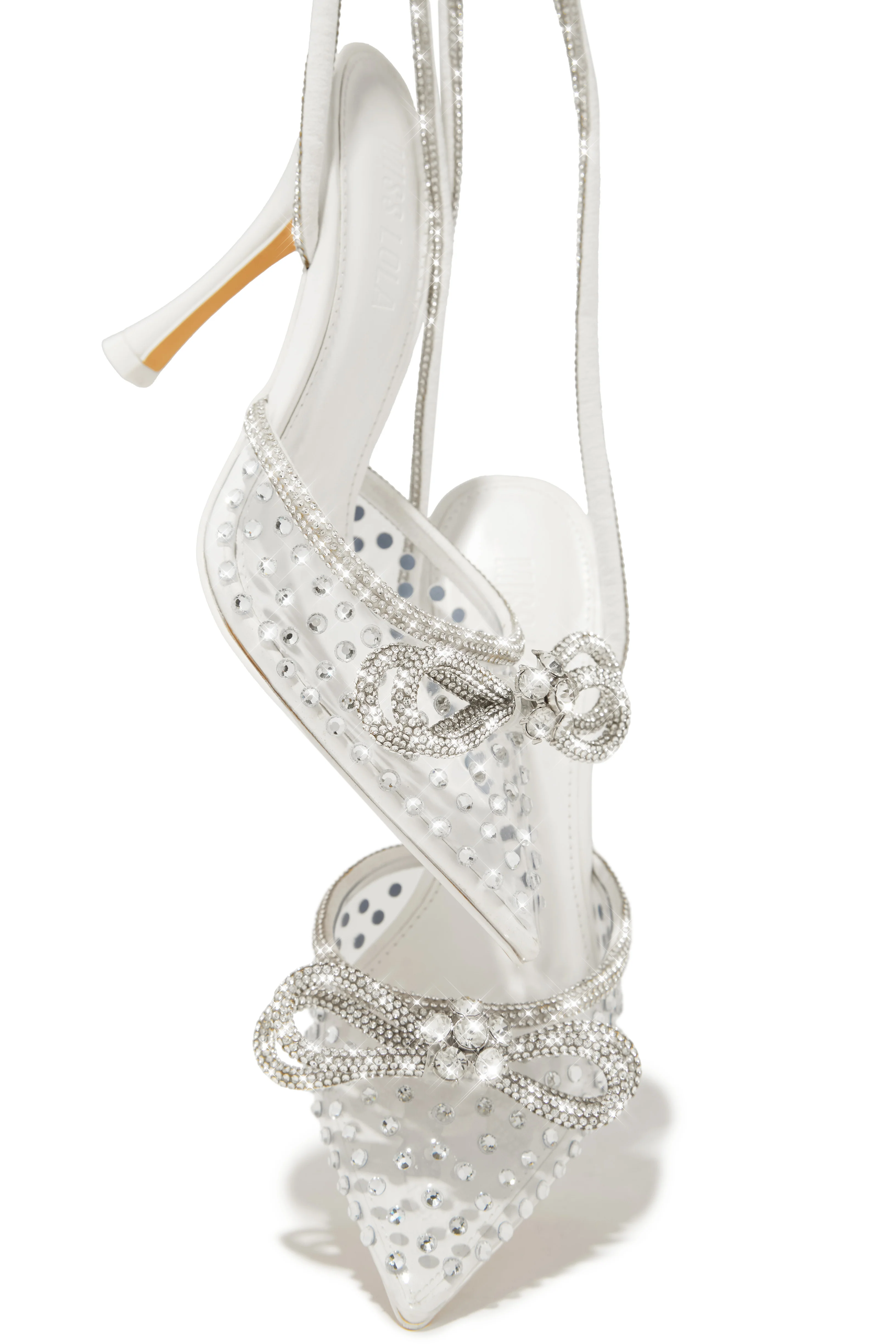 Elina Embellished Ankle Strap Pumps - White - Image 3