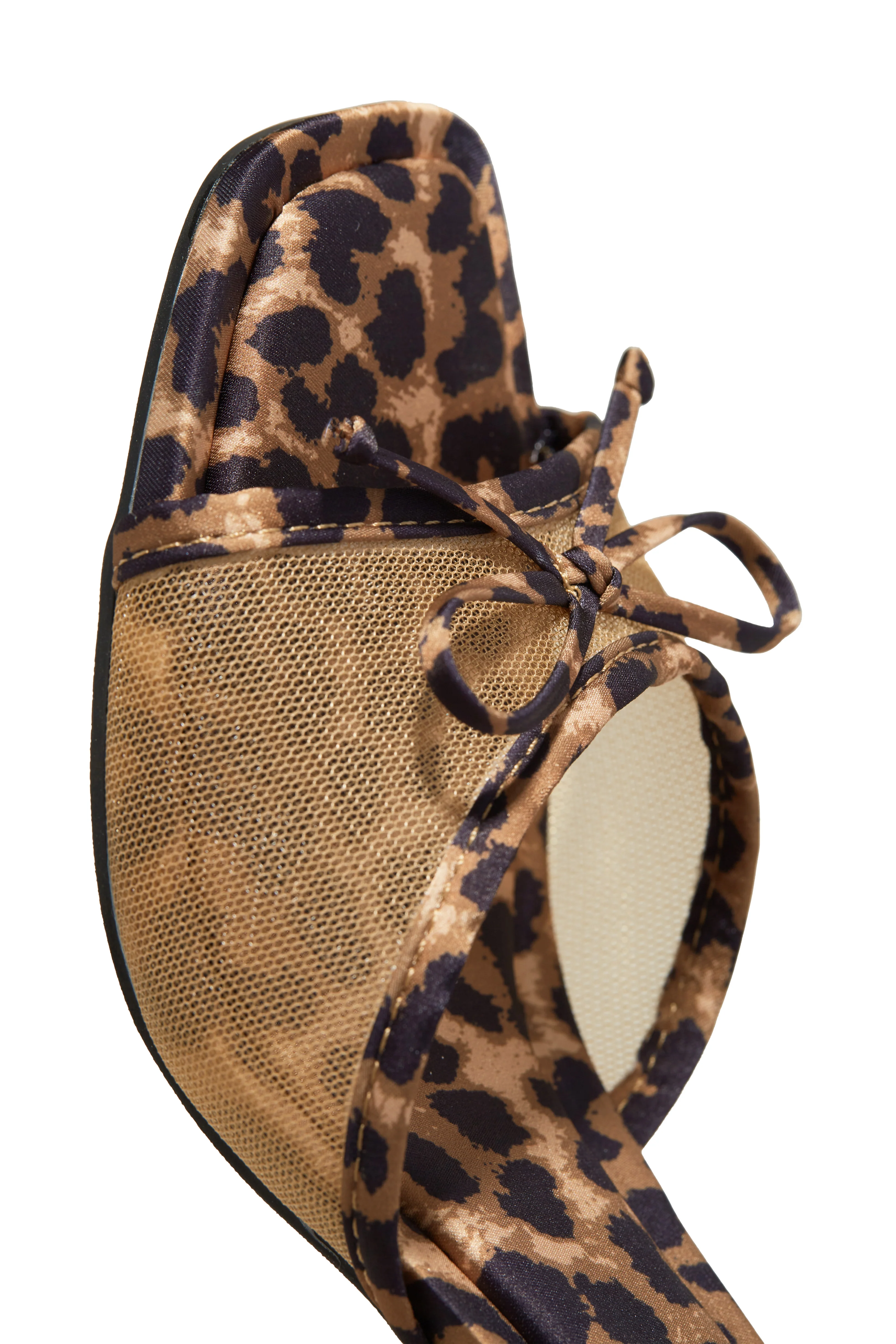 Eliza Mid Heel Mules - Leopard - Image 3