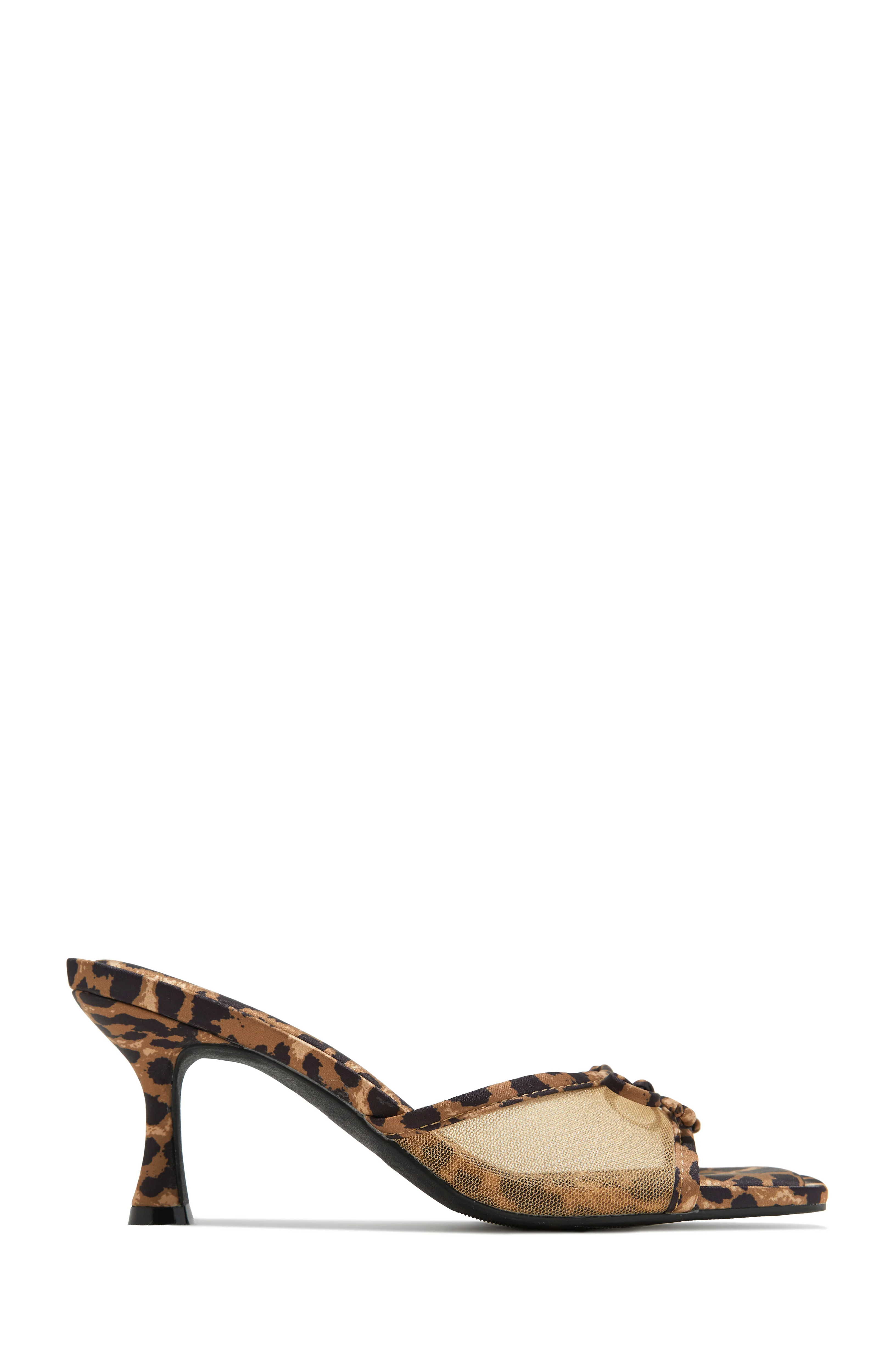 Eliza Mid Heel Mules - Leopard - Image 5