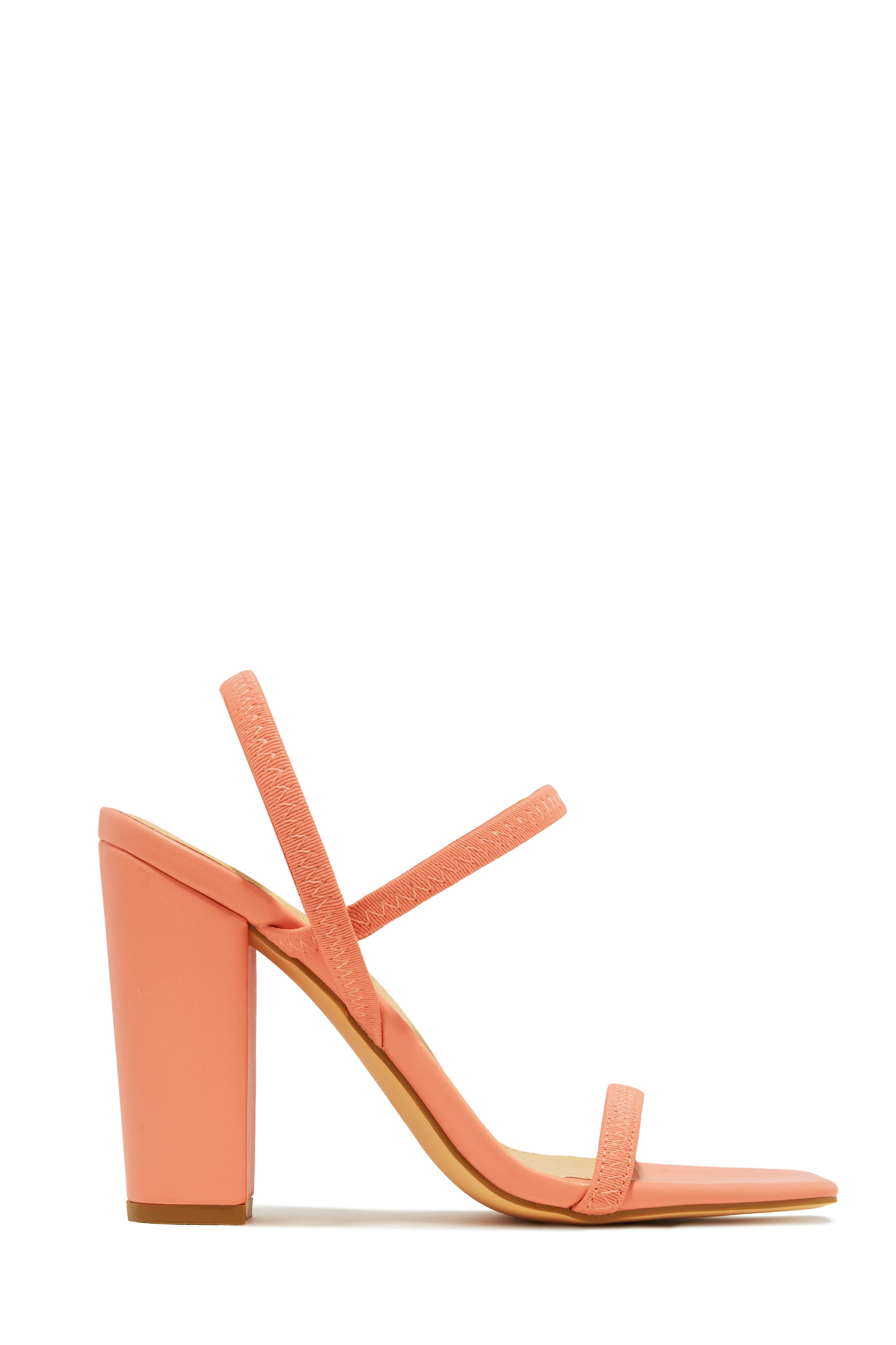 Emerie Slingback Block High Heels - Coral - Image 4