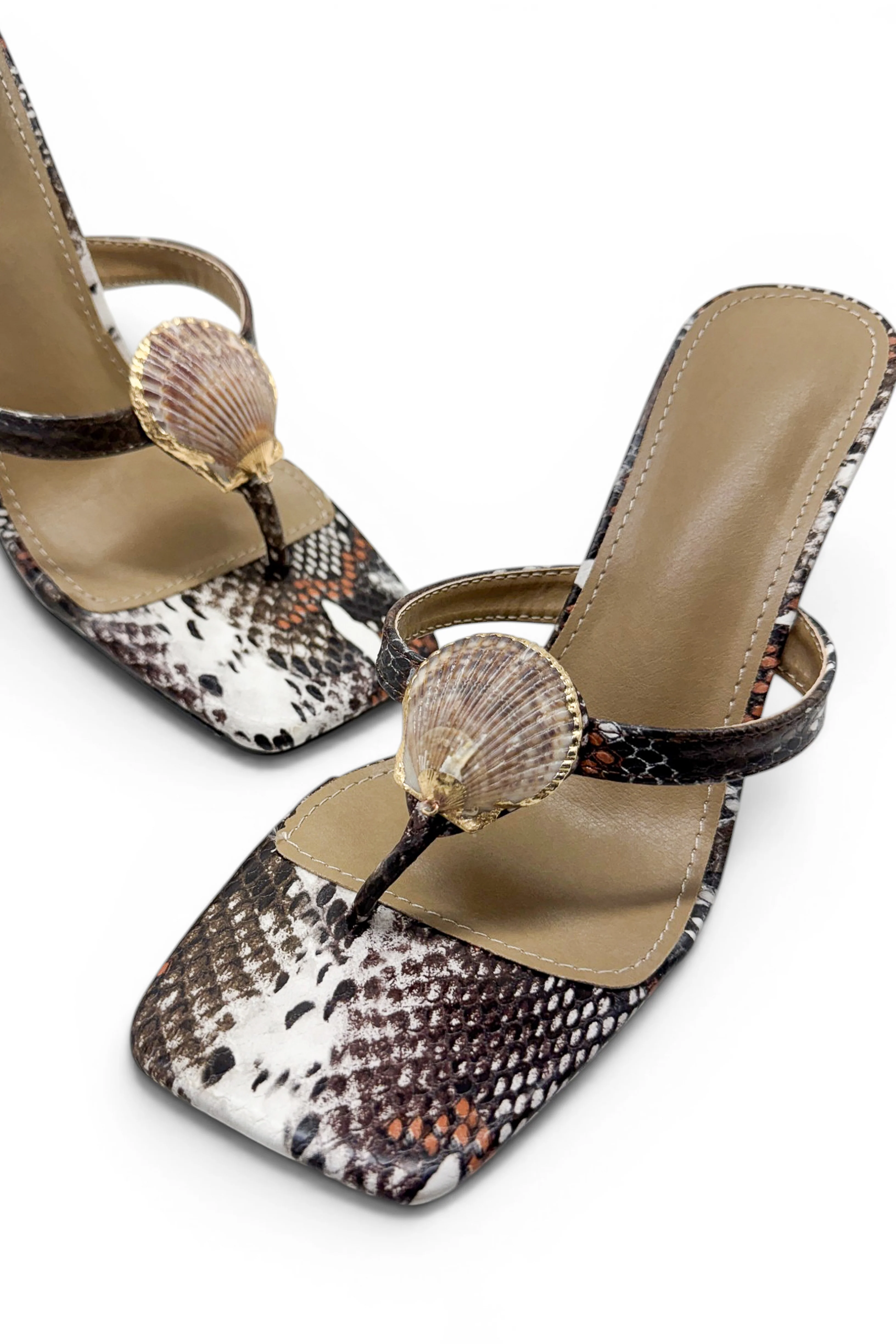 Exotic Poison Single Sole Thong Strap Heels - Snake - Image 2