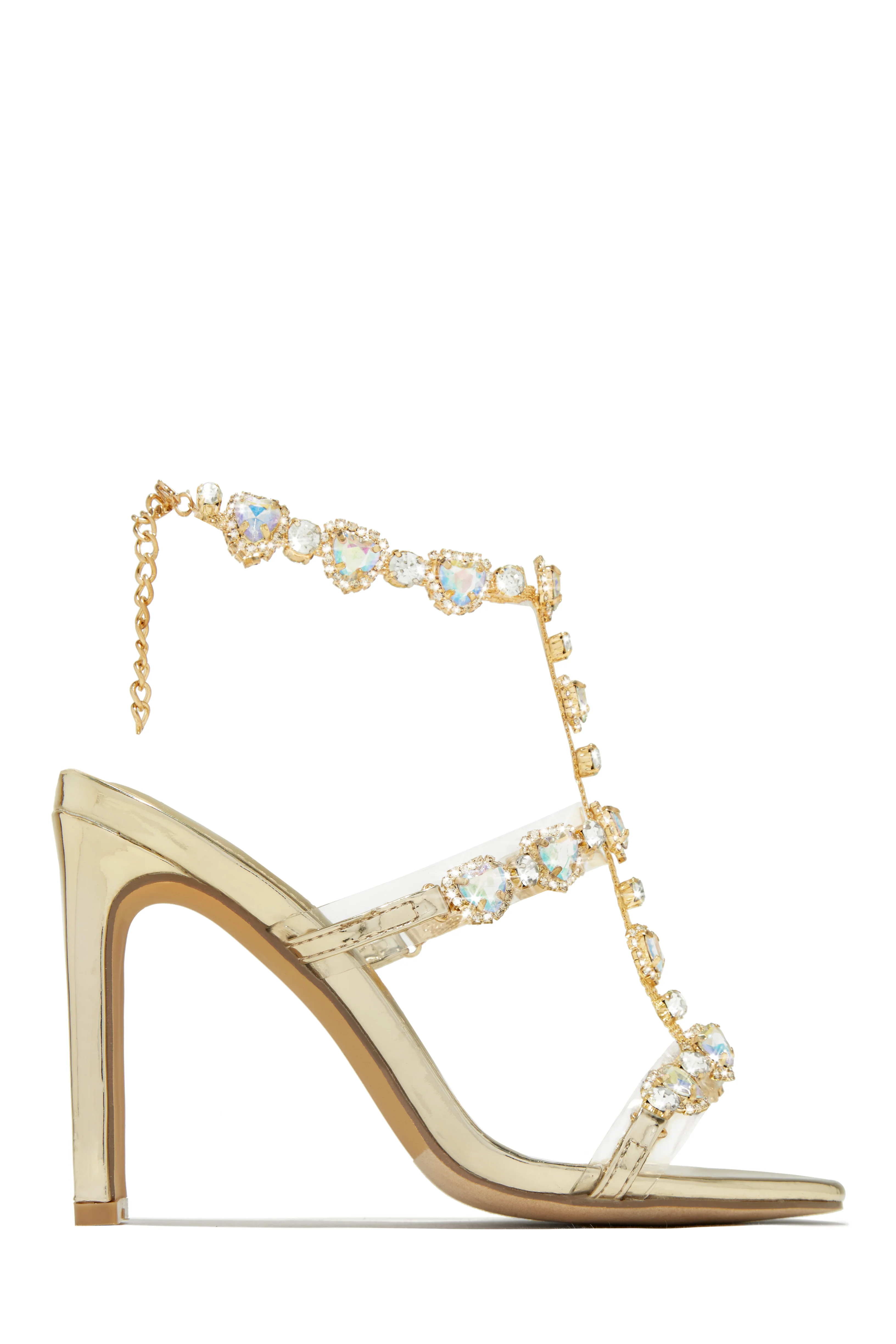 Ezylynn Heart Embellished High Heels - Black - Image 6