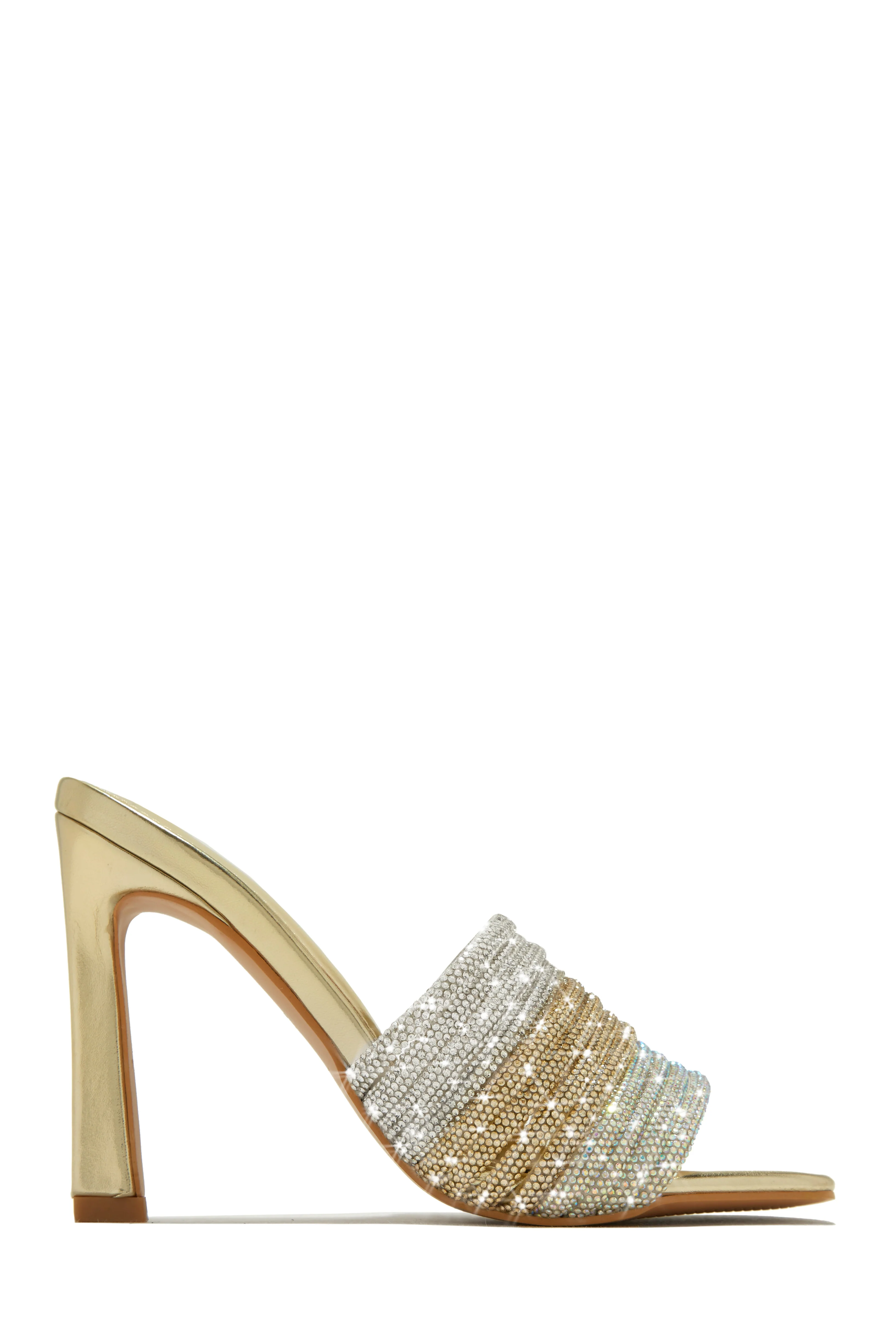 Feeling Myself Embellished High Heel Mules - Blue - Image 10