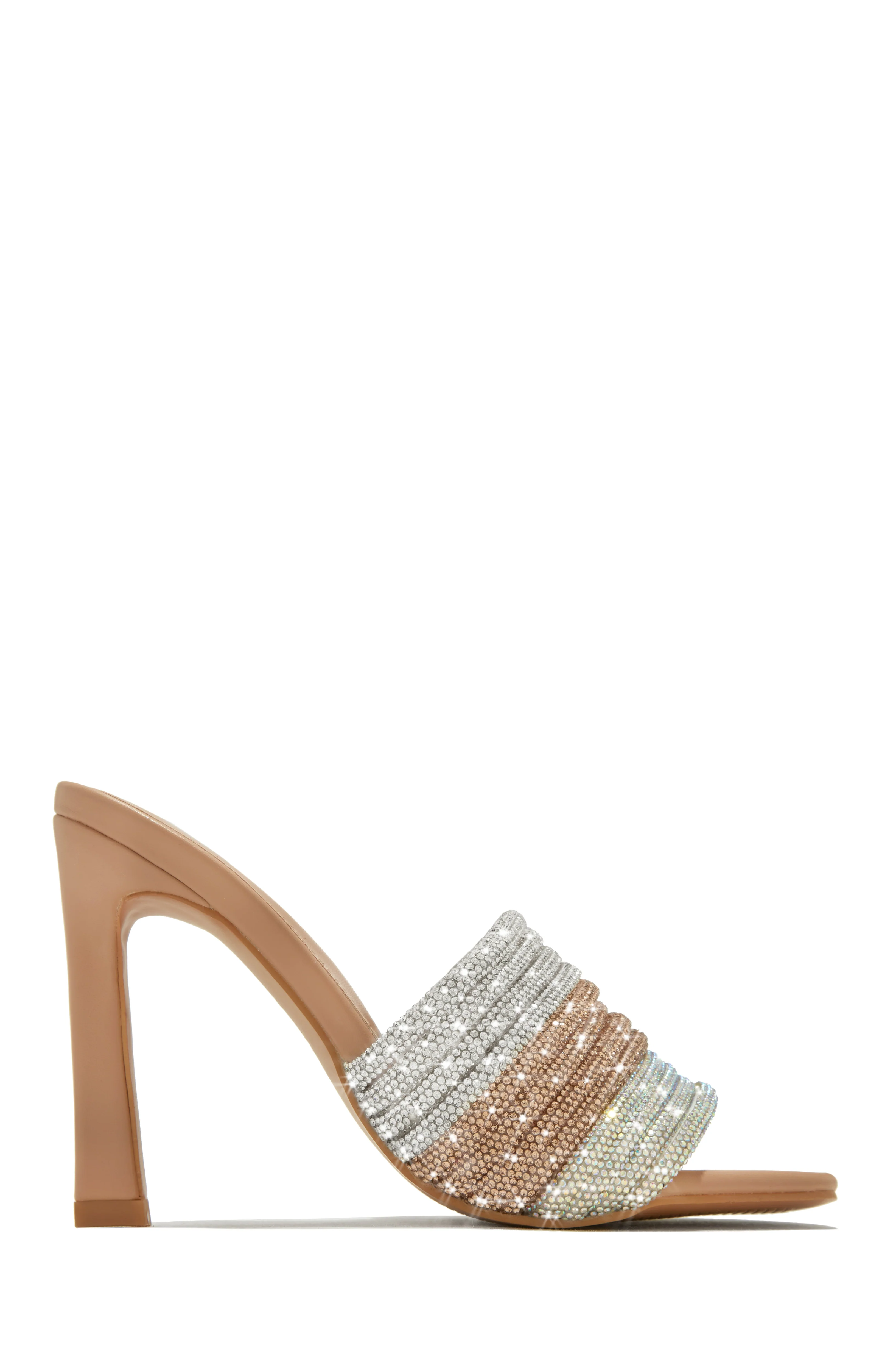 Feeling Myself Embellished High Heel Mules - Blue - Image 11