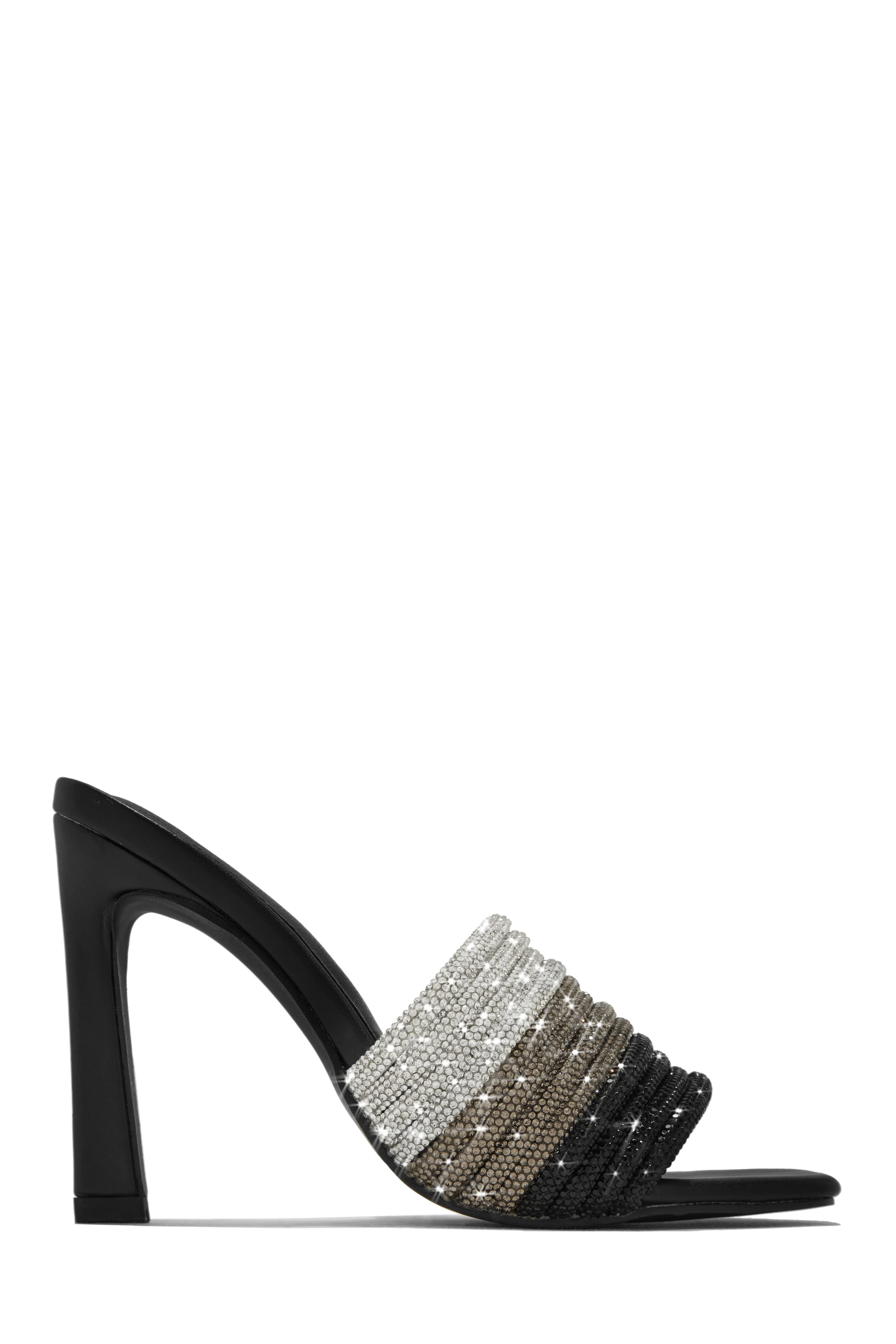 Feeling Myself Embellished High Heel Mules - Silver - Image 7