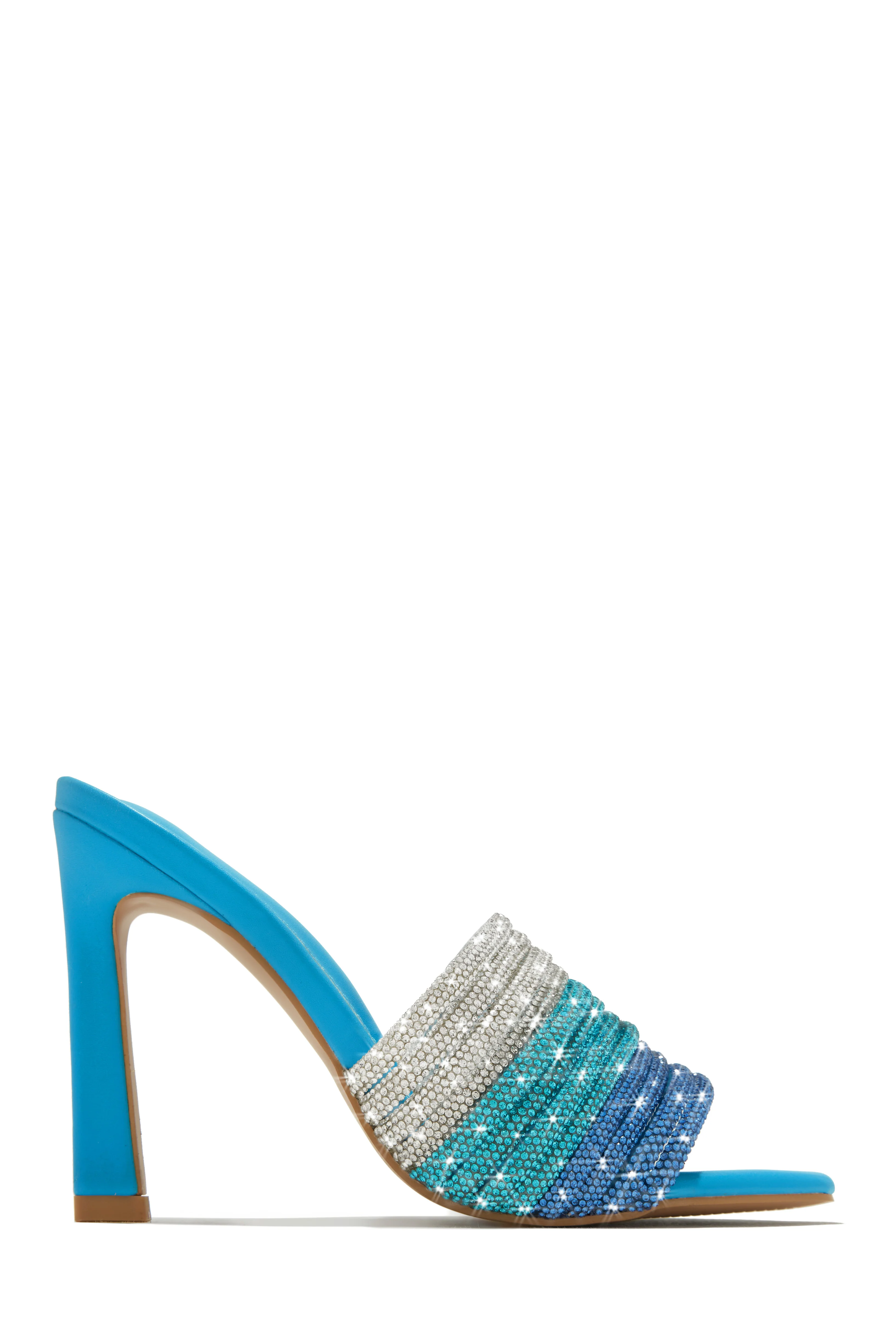 Feeling Myself Embellished High Heel Mules - Silver - Image 8
