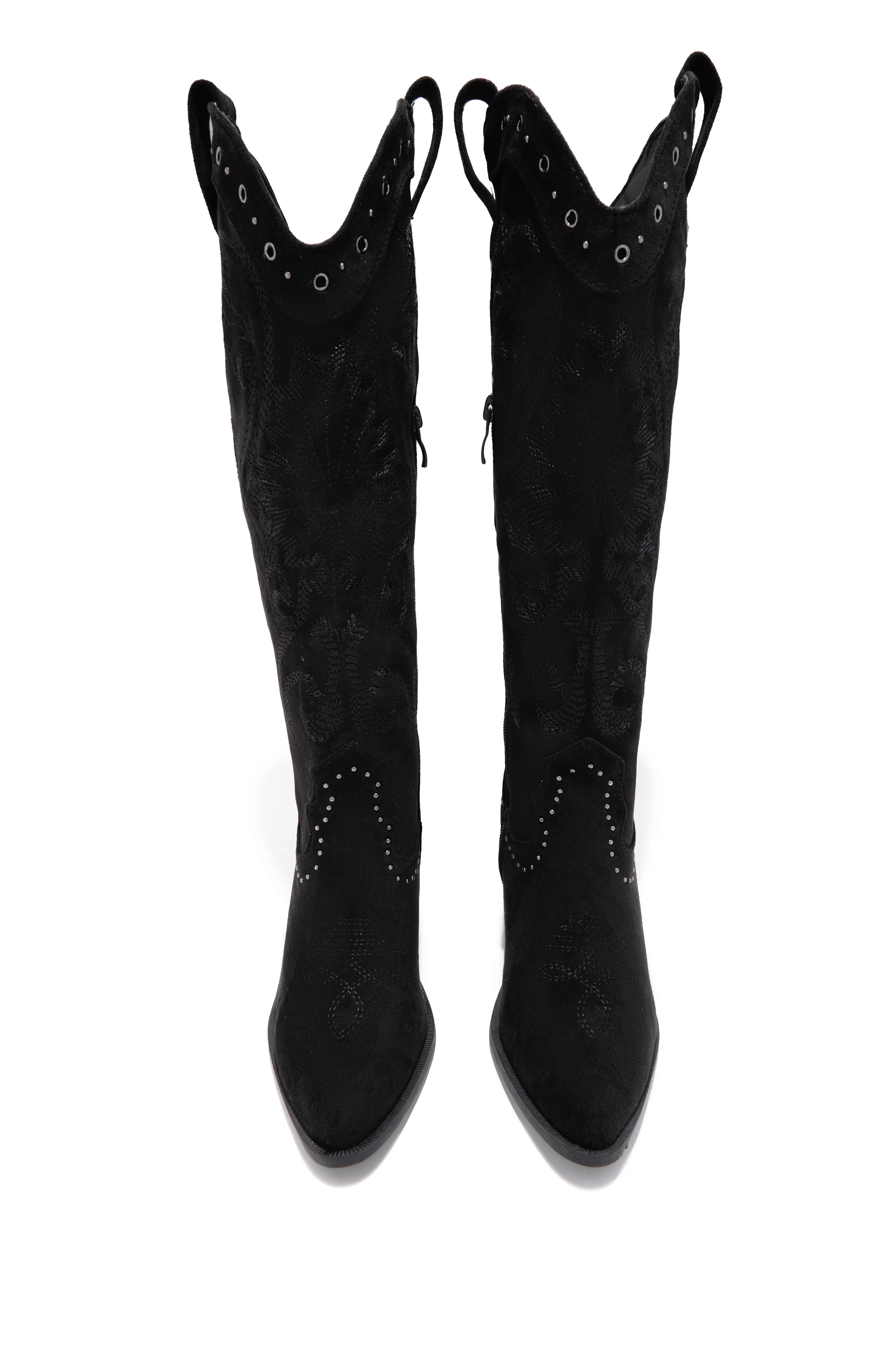 Festival Season Cowgirl Boots - Black Suede - Image 4