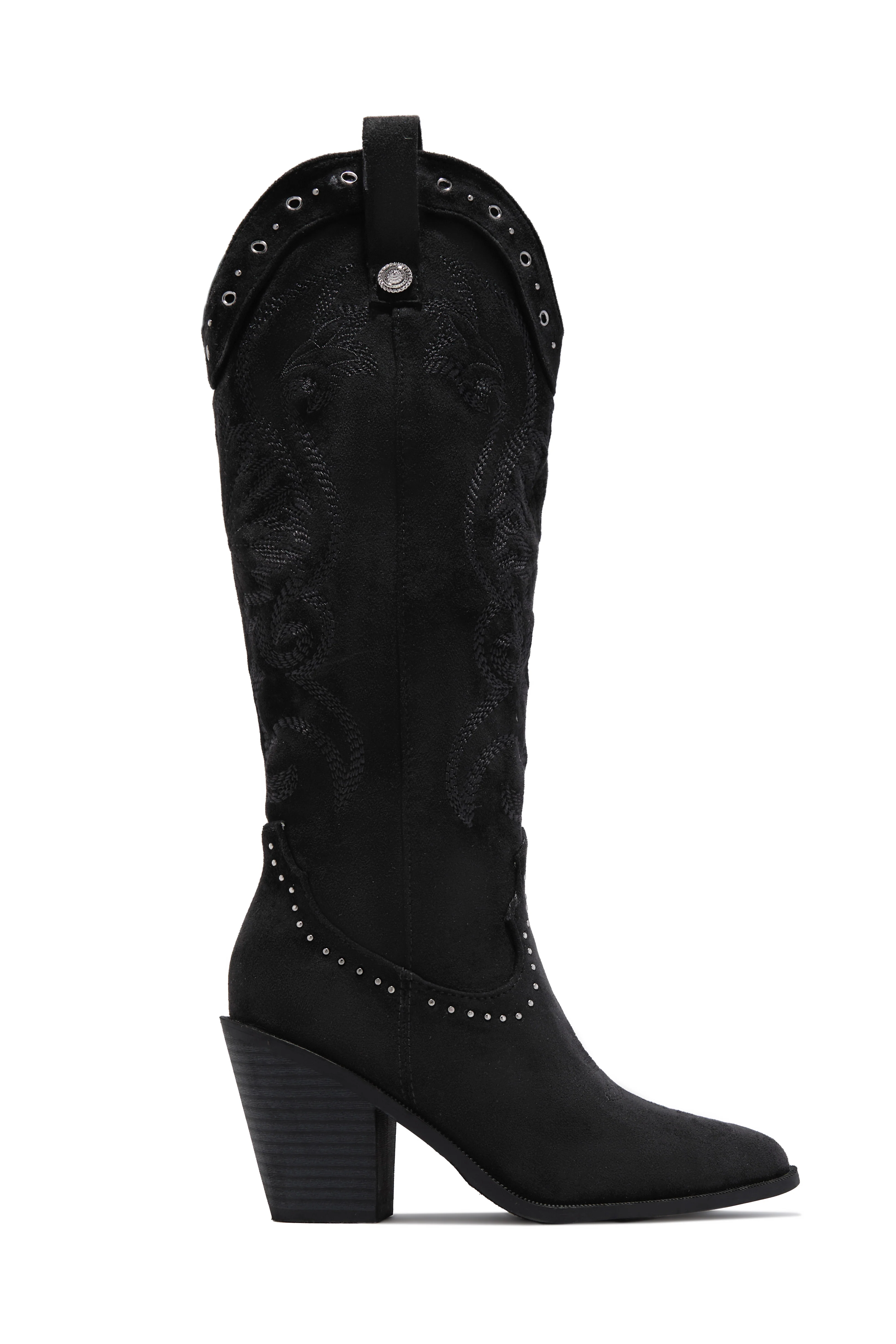 Festival Season Cowgirl Boots - Black Suede - Image 5