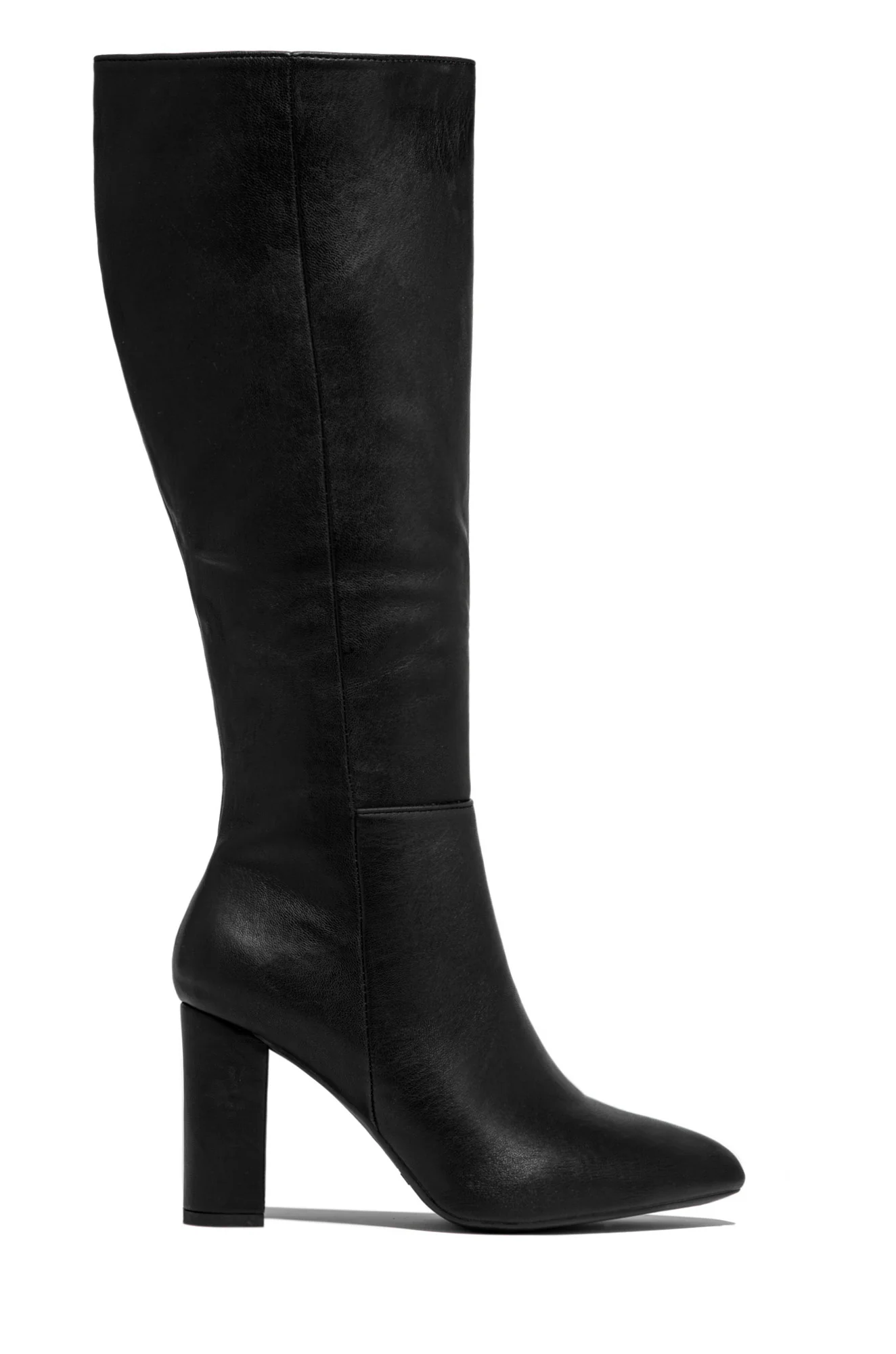 Fine Time Block Heel Knee High Boots - Black - Image 13