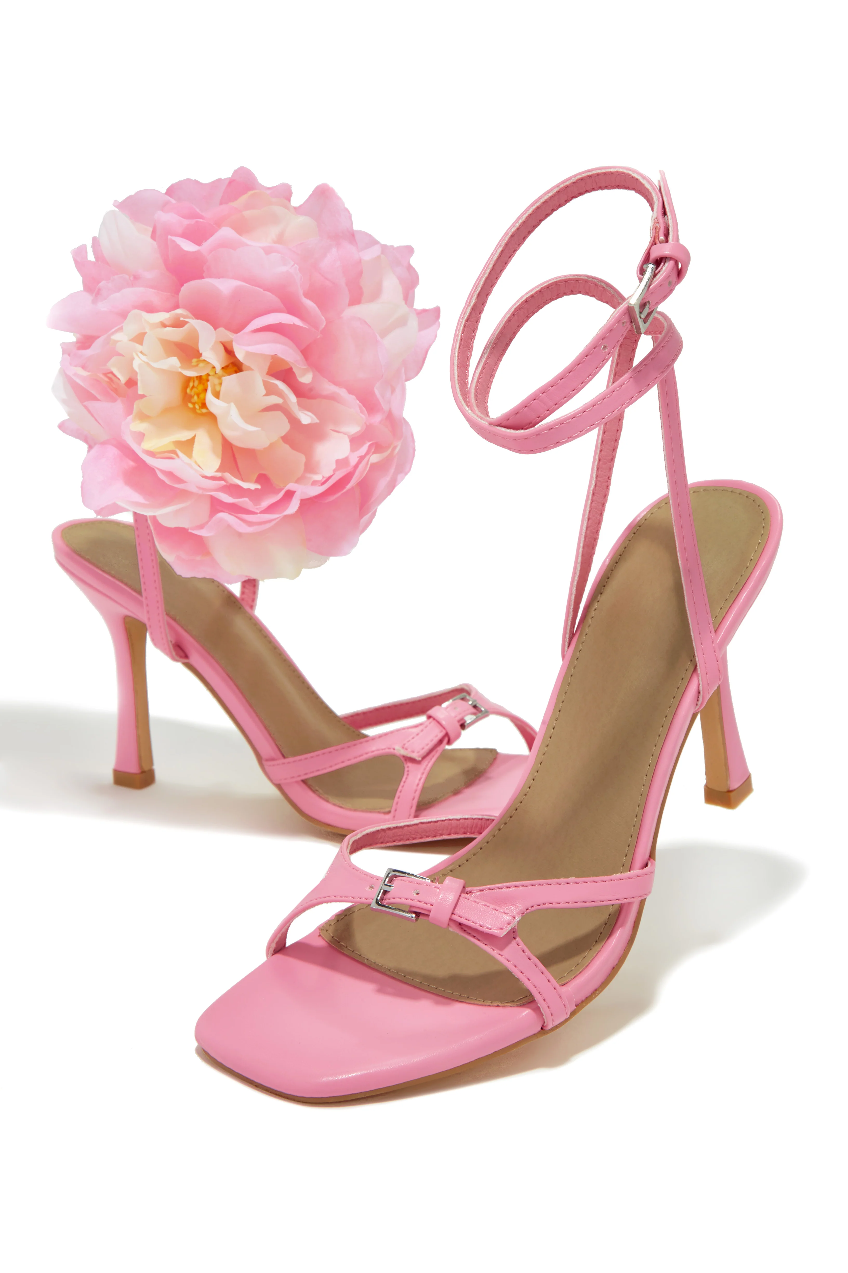 Fiore Flower Accent Heels - Pink - Image 5