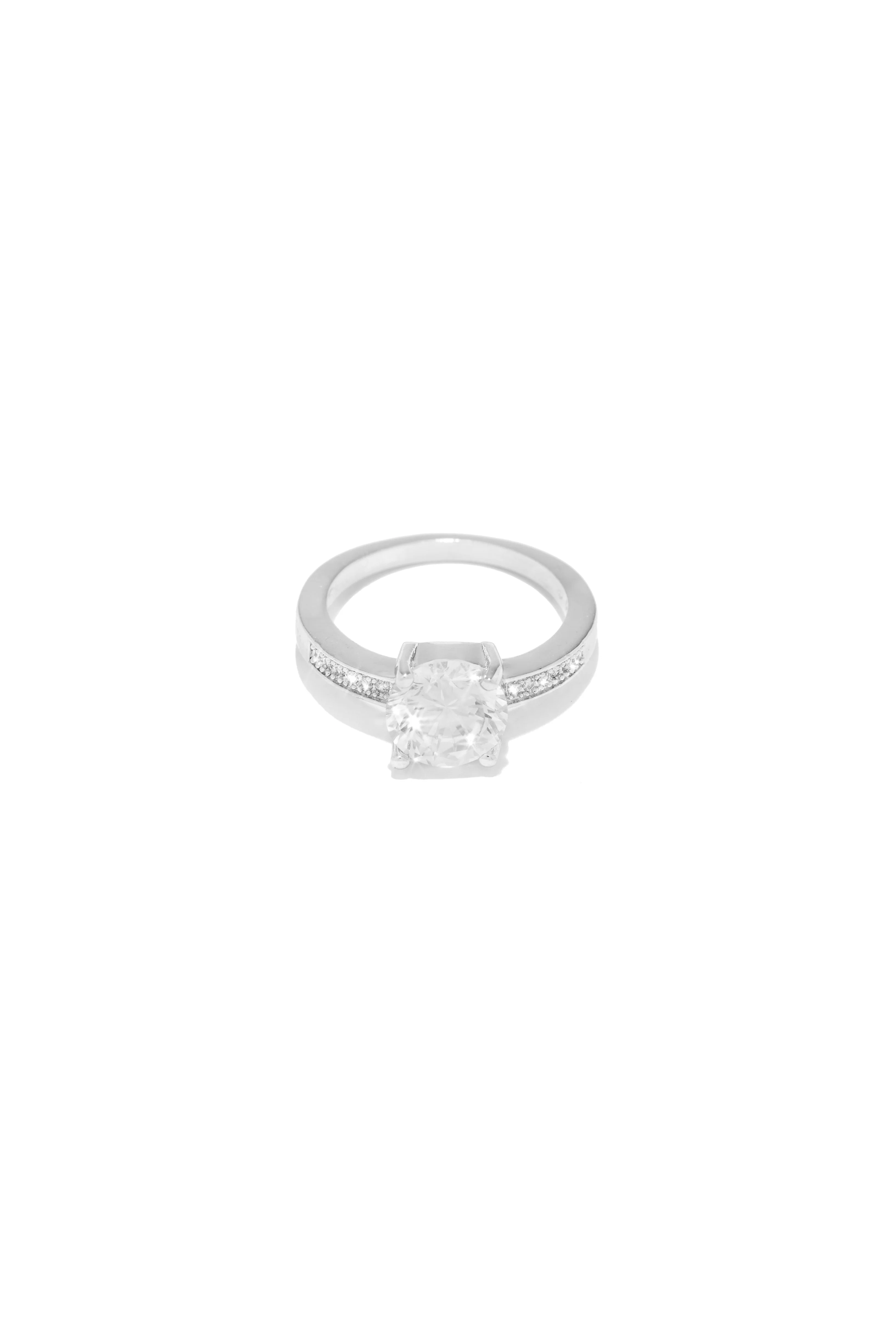 Flawless Night Embellished Ring - Silver - Image 4