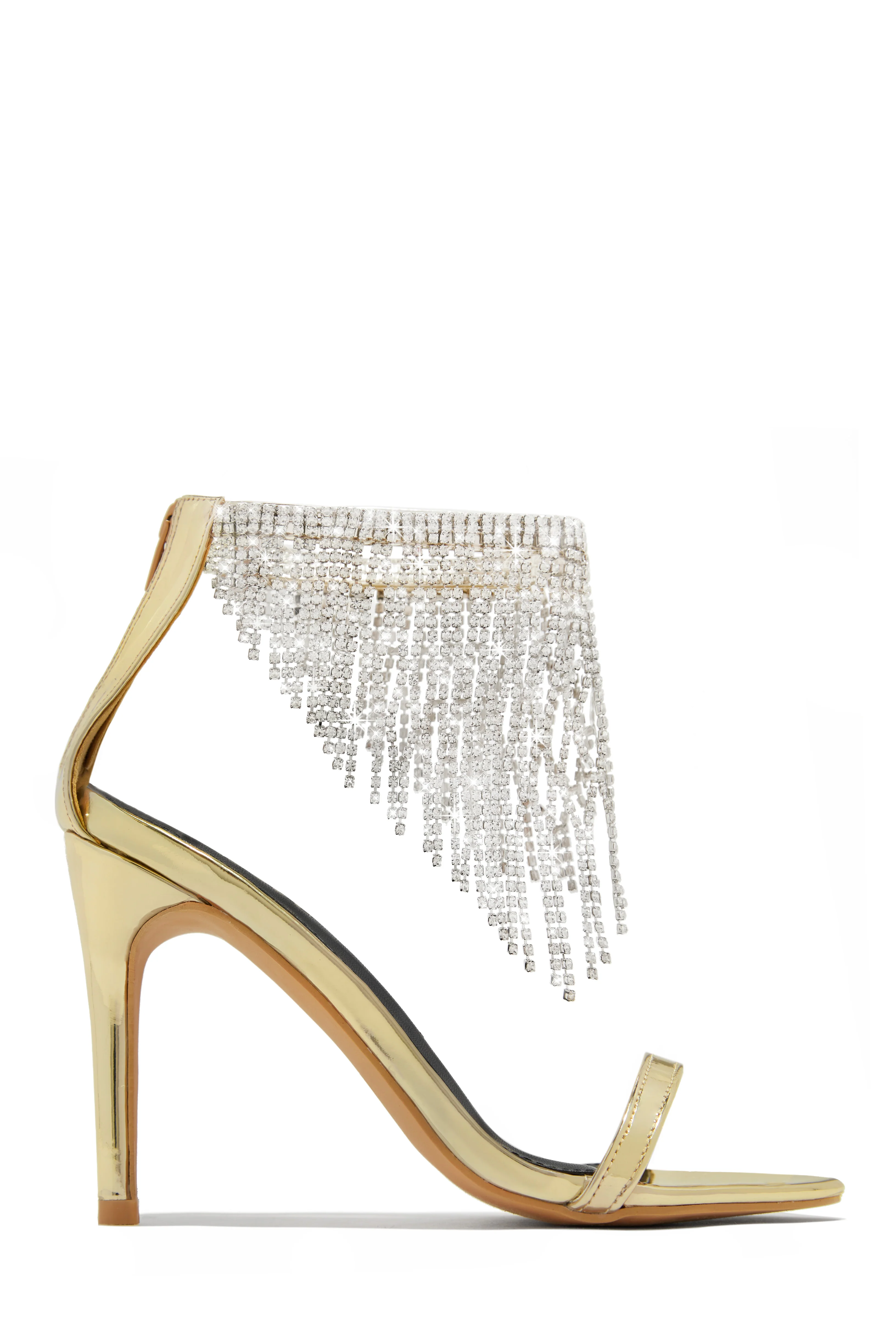 Formal Icon Embellished Dangle Heels - Black - Image 7