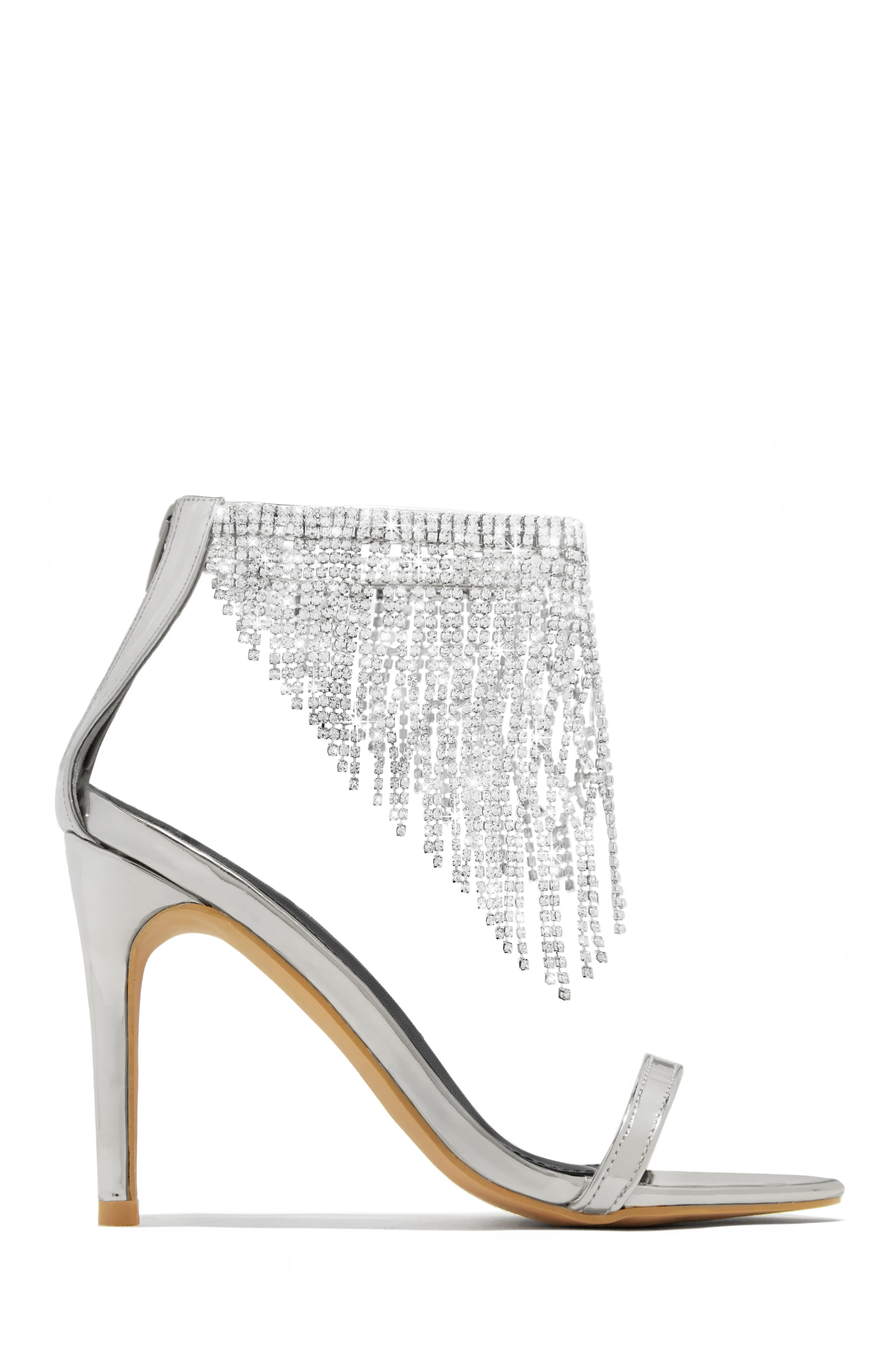 Formal Icon Embellished Dangle Heels - Black - Image 8