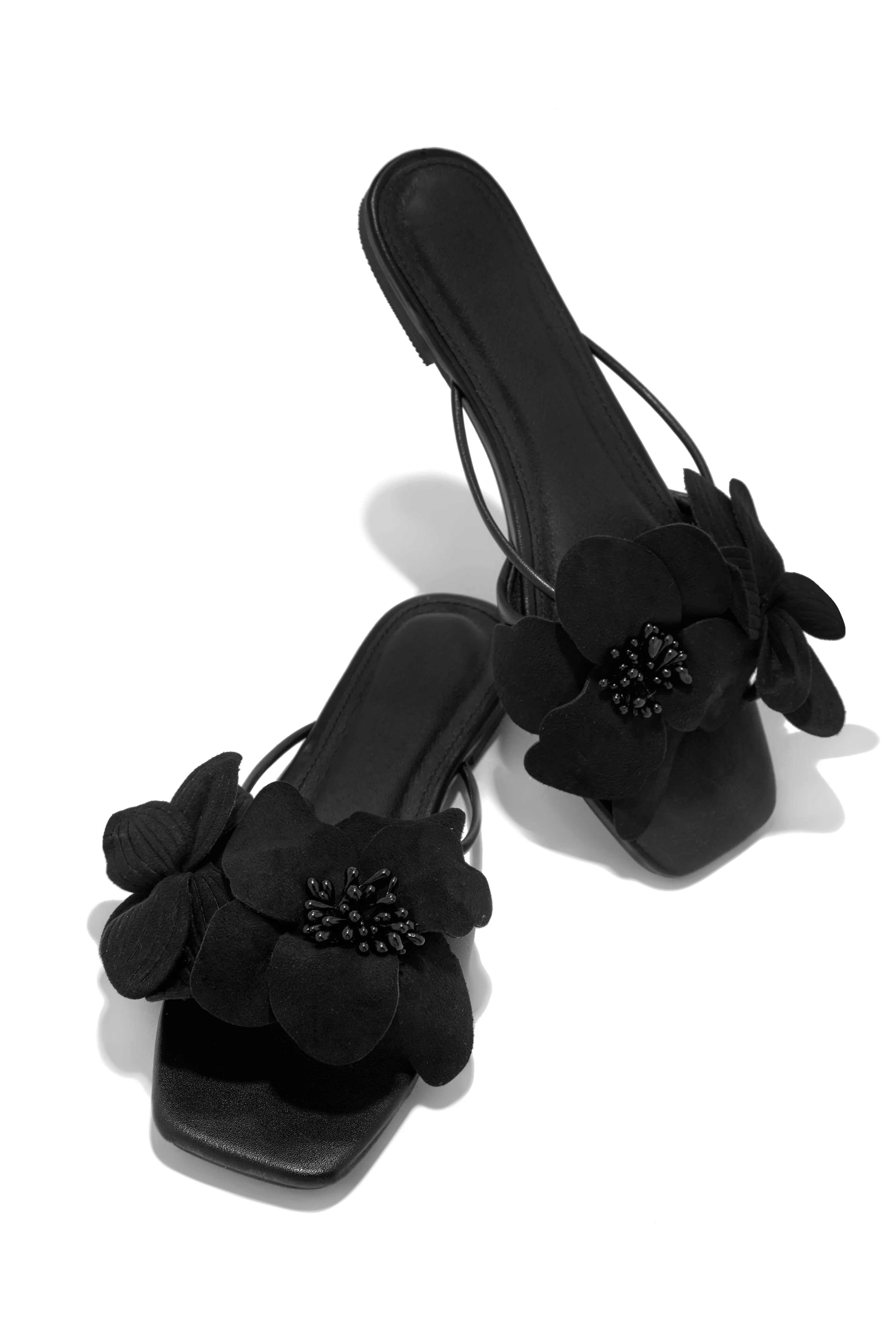 Golden Hour Floral Detail Slip On Sandals - Silver - Image 6
