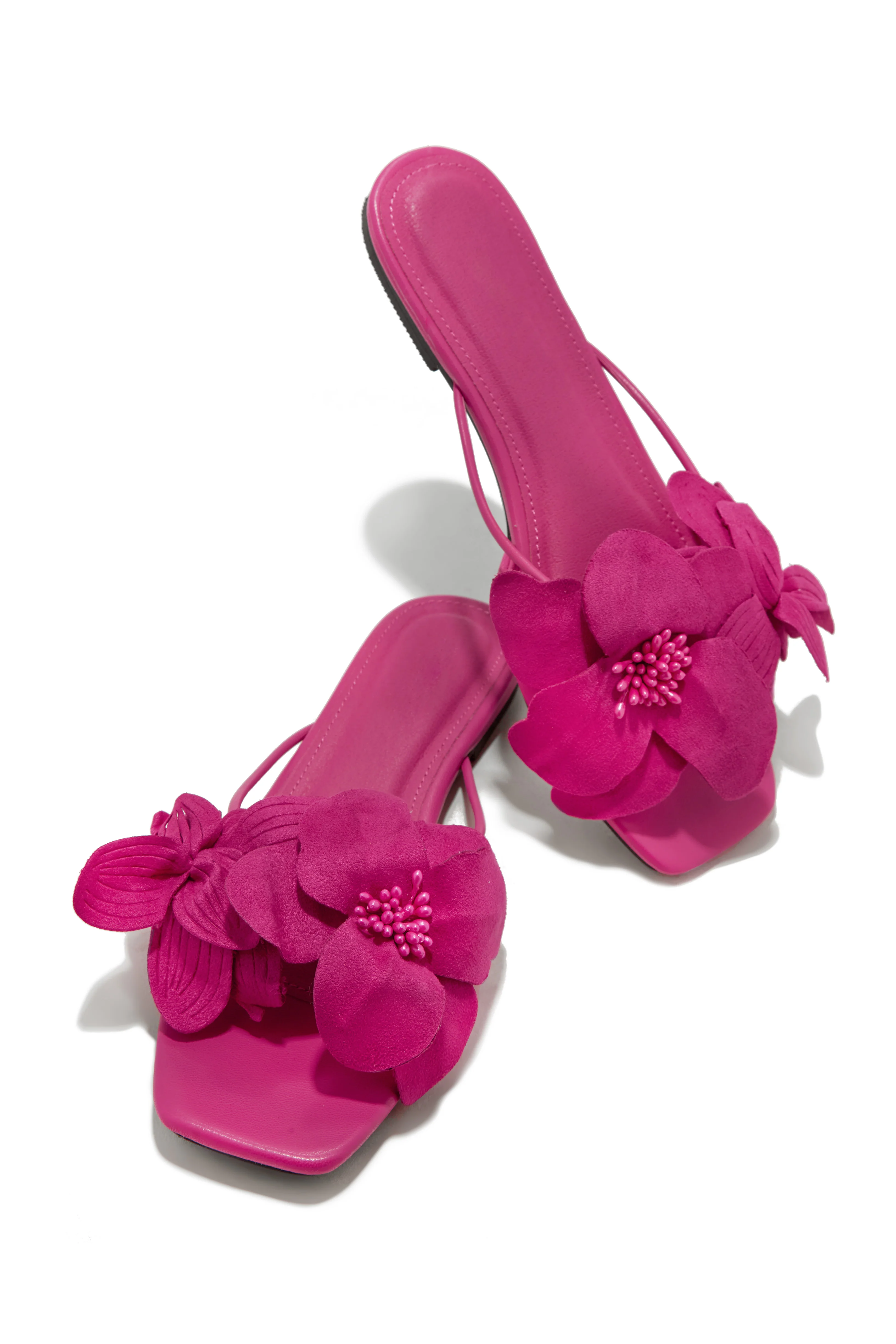 Golden Hour Floral Detail Slip On Sandals - Silver - Image 8