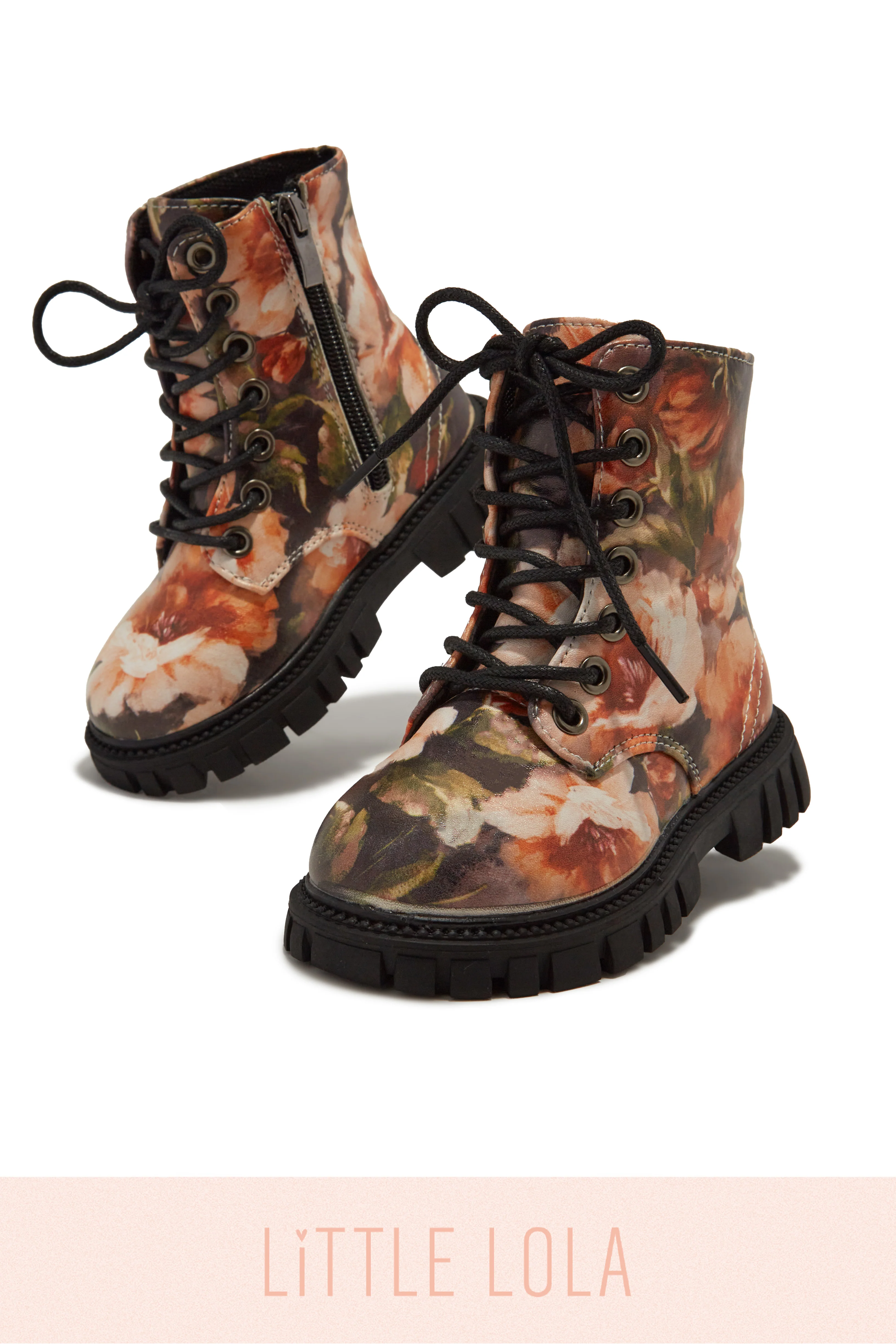 Grace Lace Up Boots - Floral - Image 2