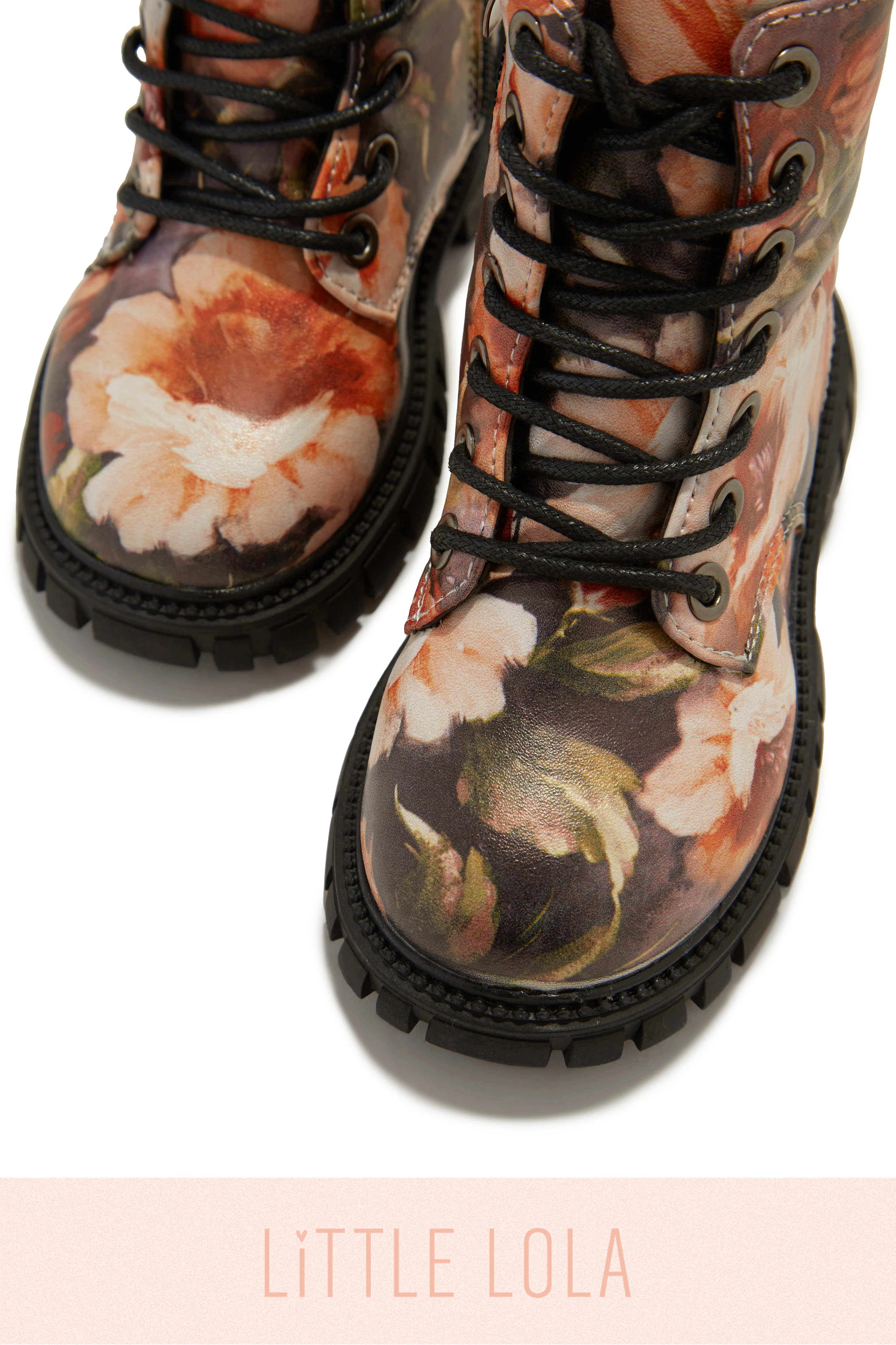 Grace Lace Up Boots - Floral - Image 3
