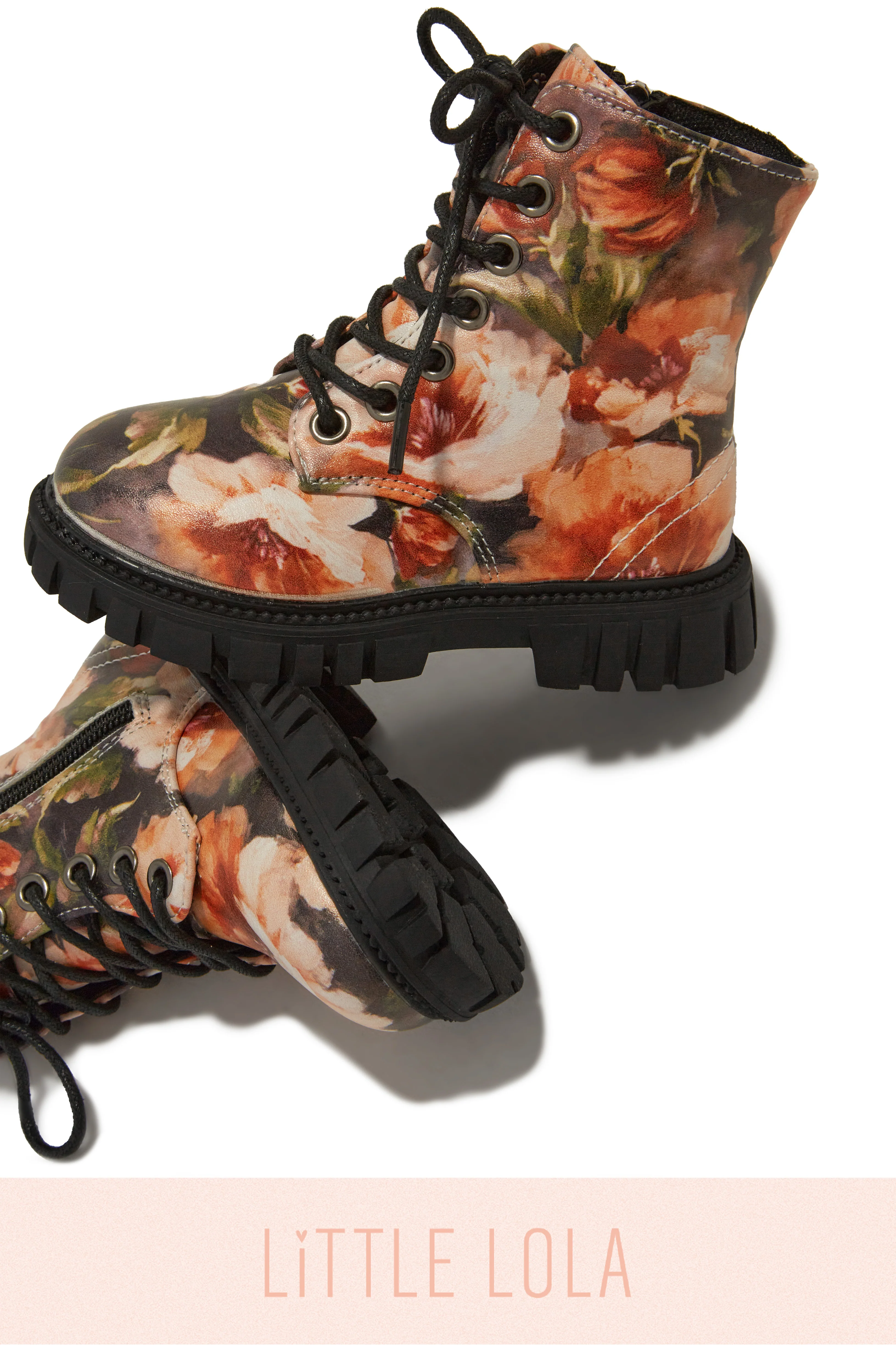 Grace Lace Up Boots - Floral - Image 4