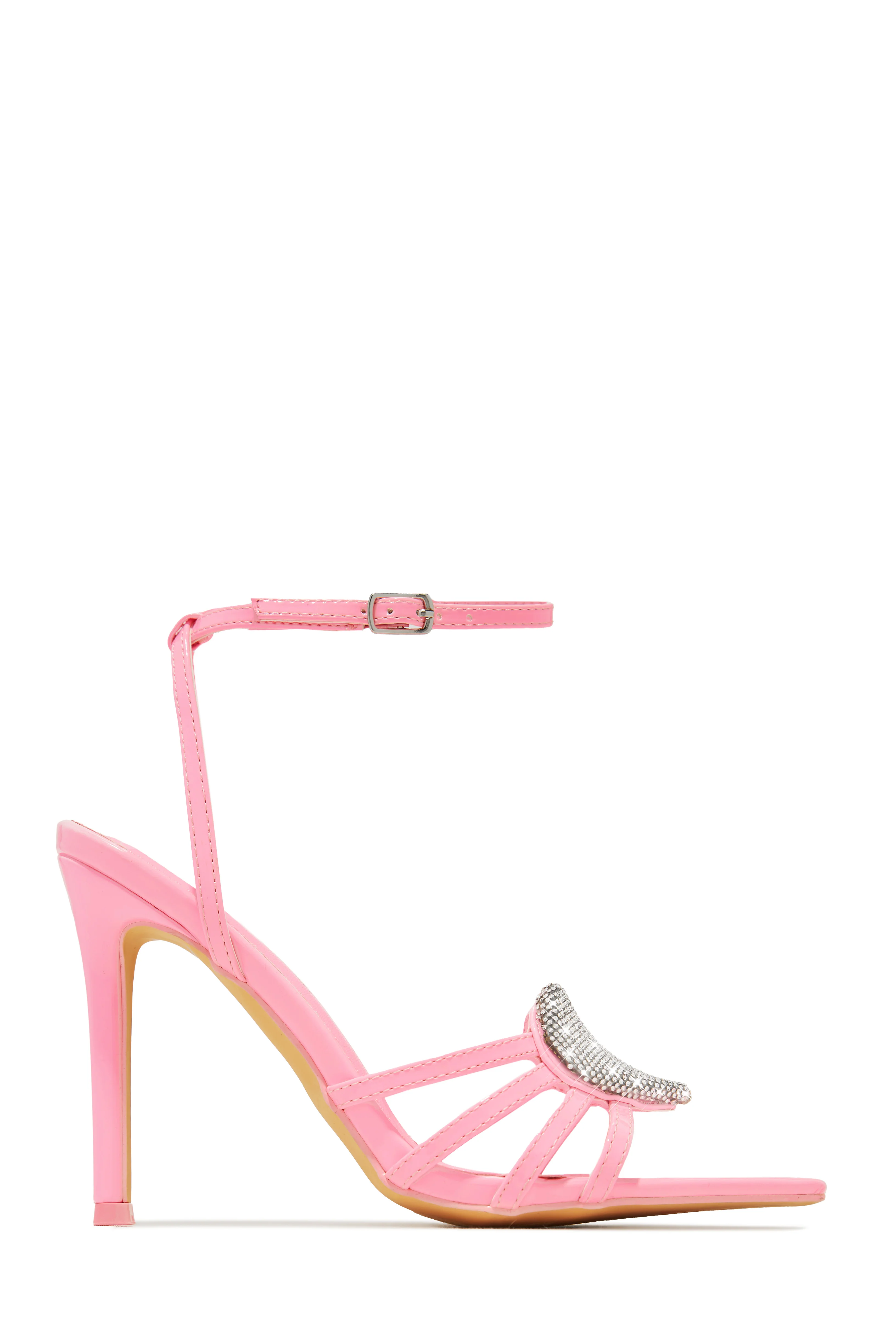 Heartbreaker Heart Embellished High Heels - Pink - Image 9