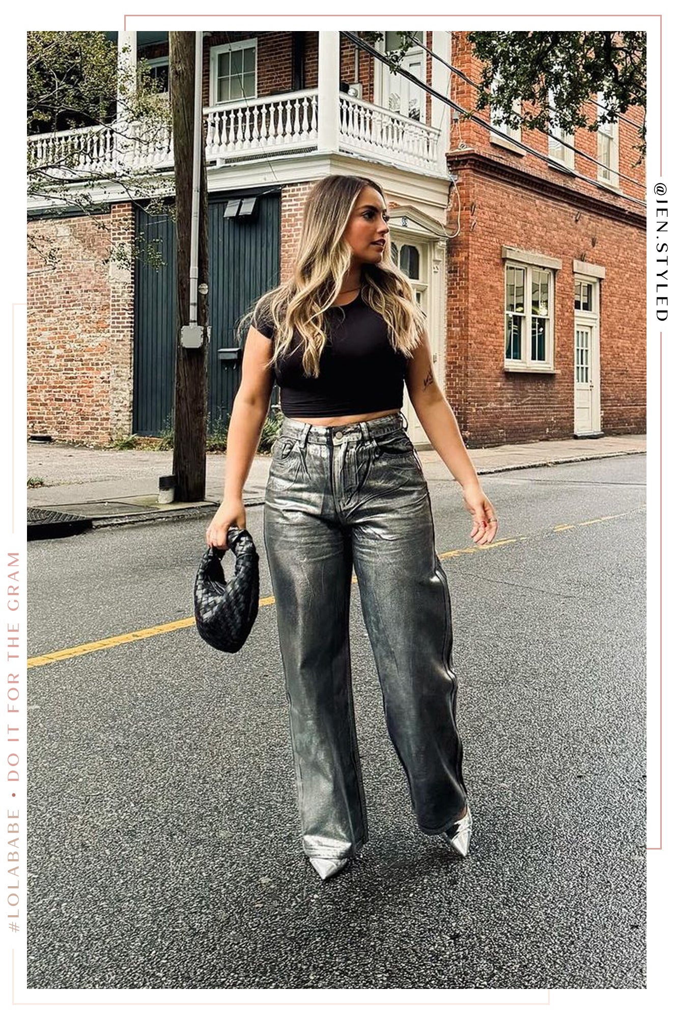Her Moment High Waist Pant - Black Silver - Image 4