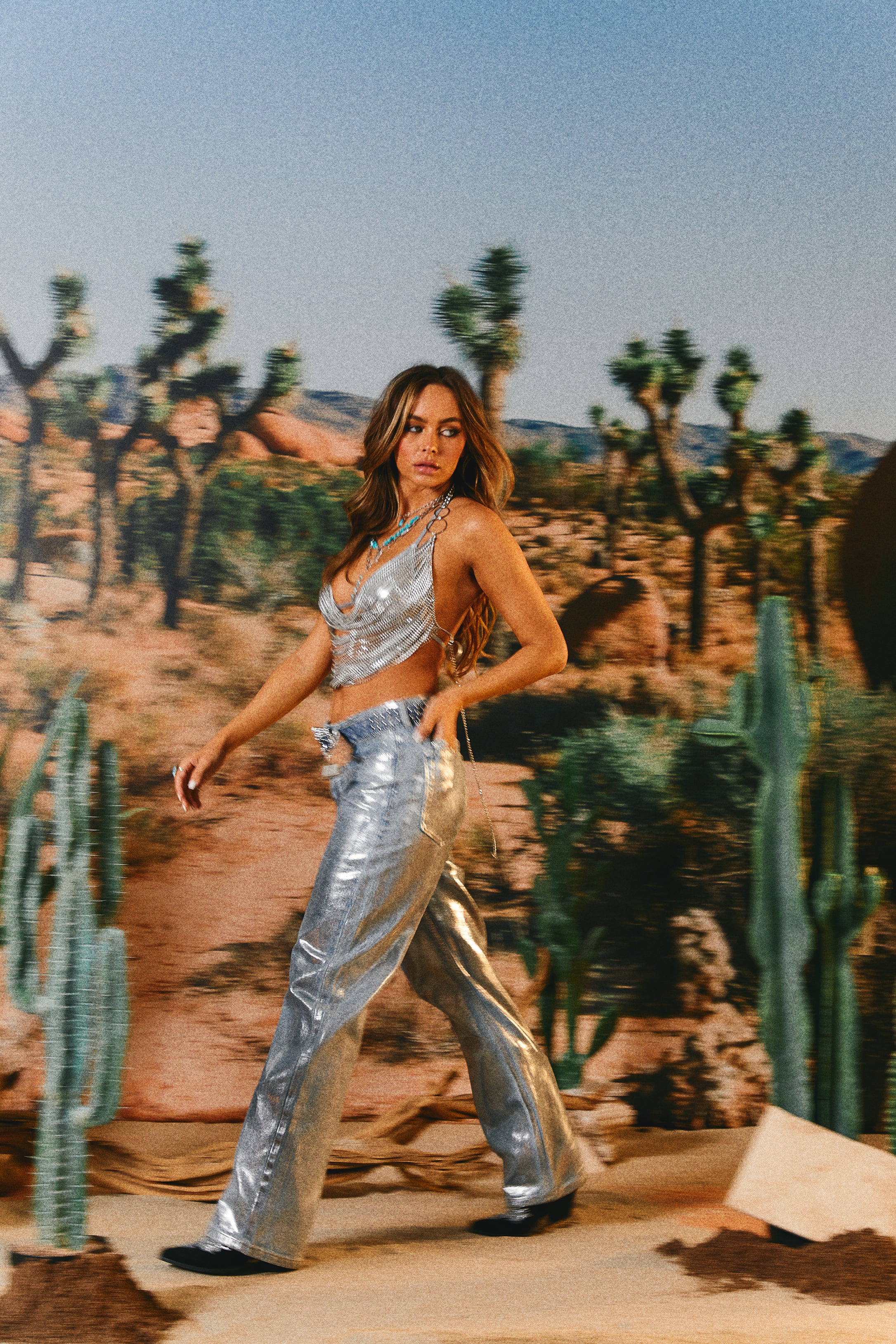 Her Moment Metallic Pant - Blue Silver - Image 5