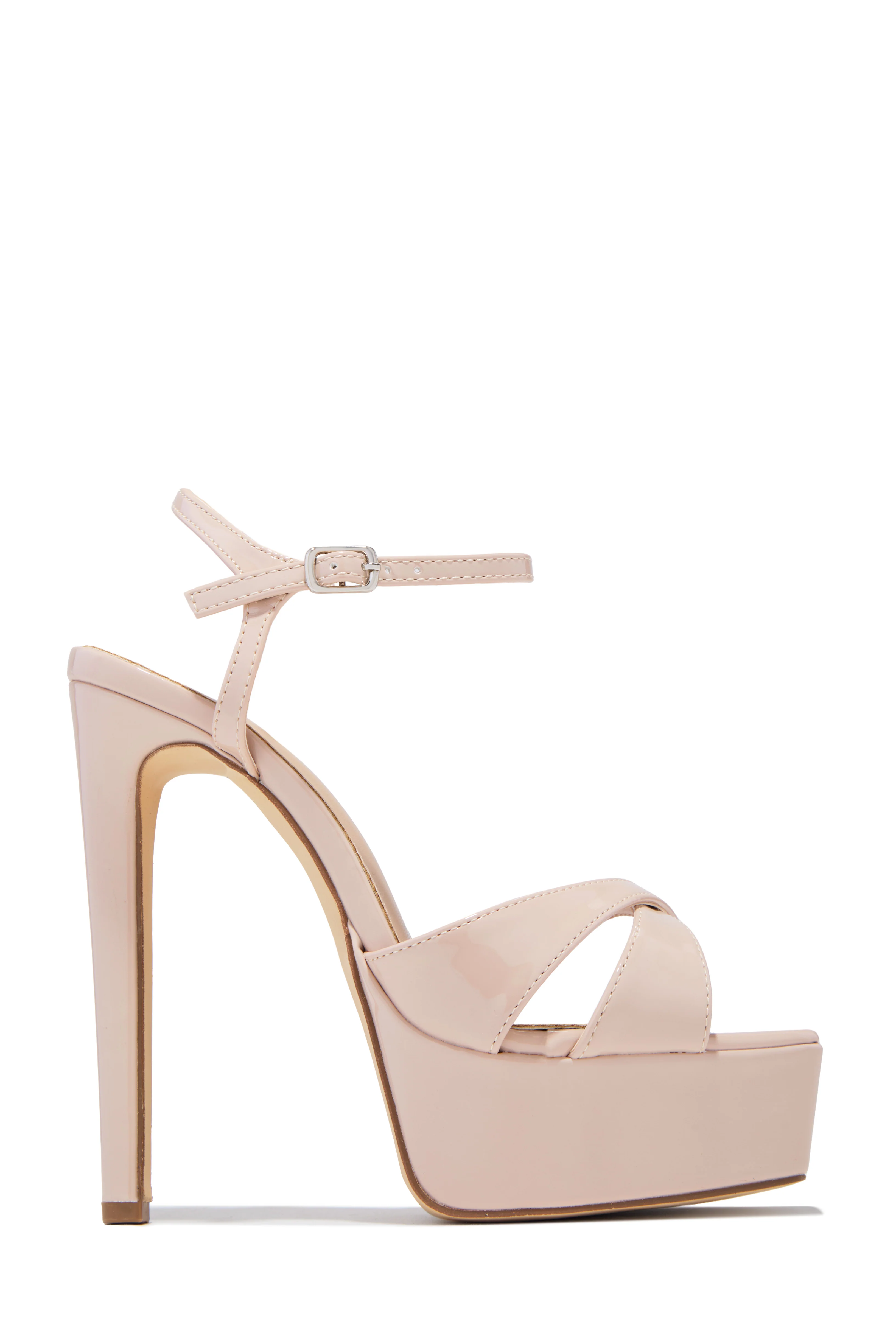 Hot Bombshell Platform High Heels - Nude - Image 6