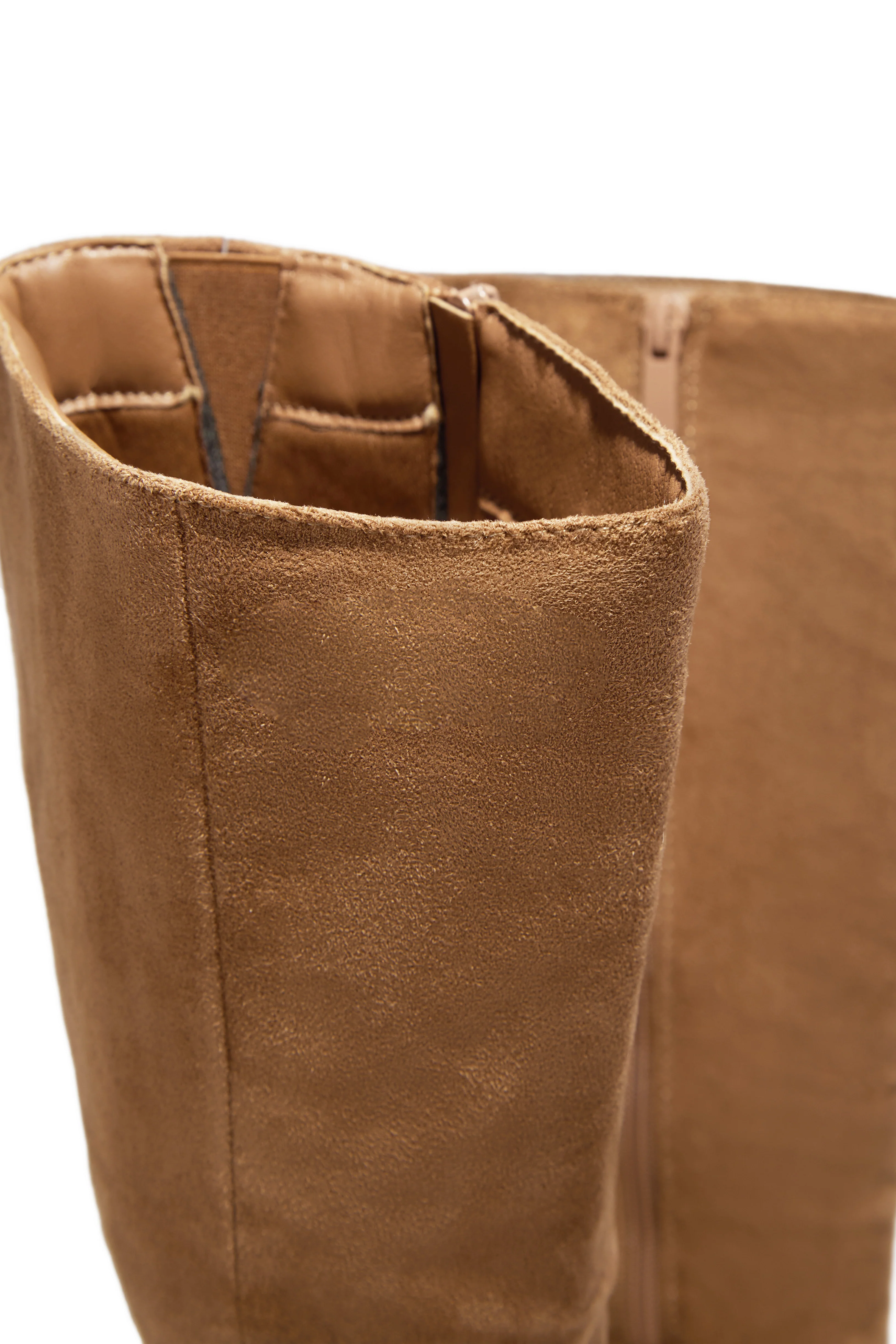 Hudson Wide Fit Platform Block Heel Boots - Camel Suede - Image 2