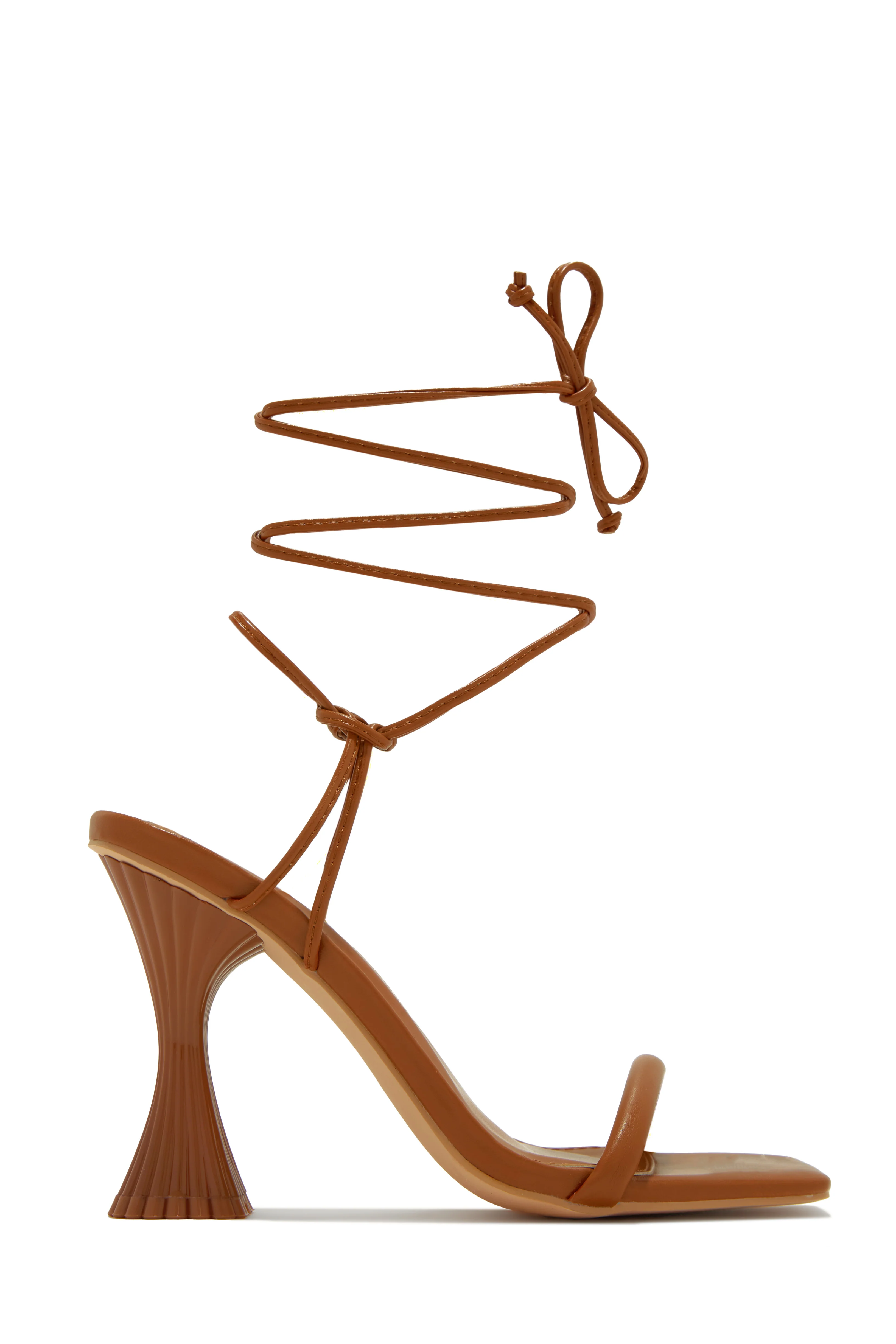 Idalia Lace Up Heels - Tan - Image 3