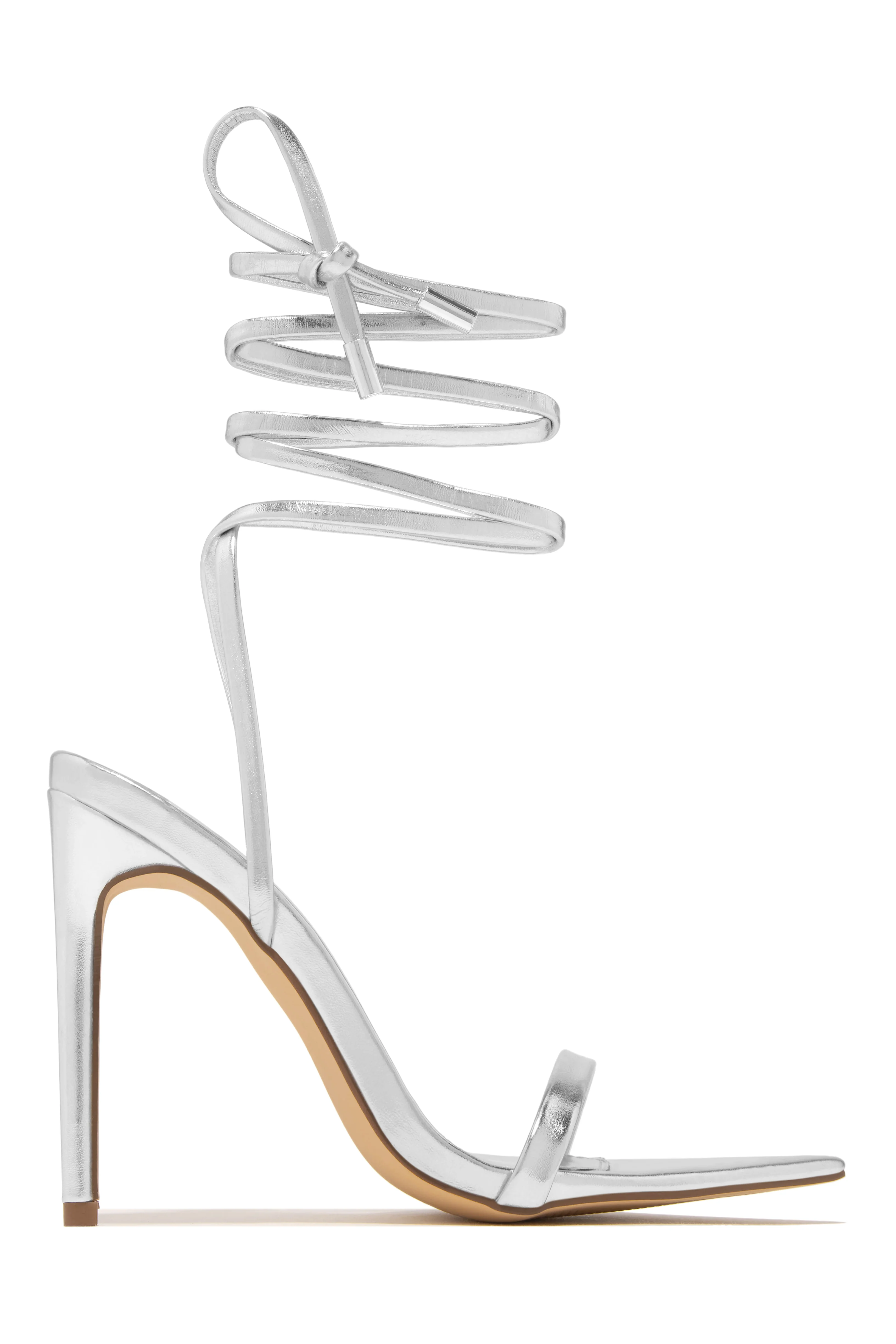 Into The Night Lace Up High Heels - Blue - Image 10