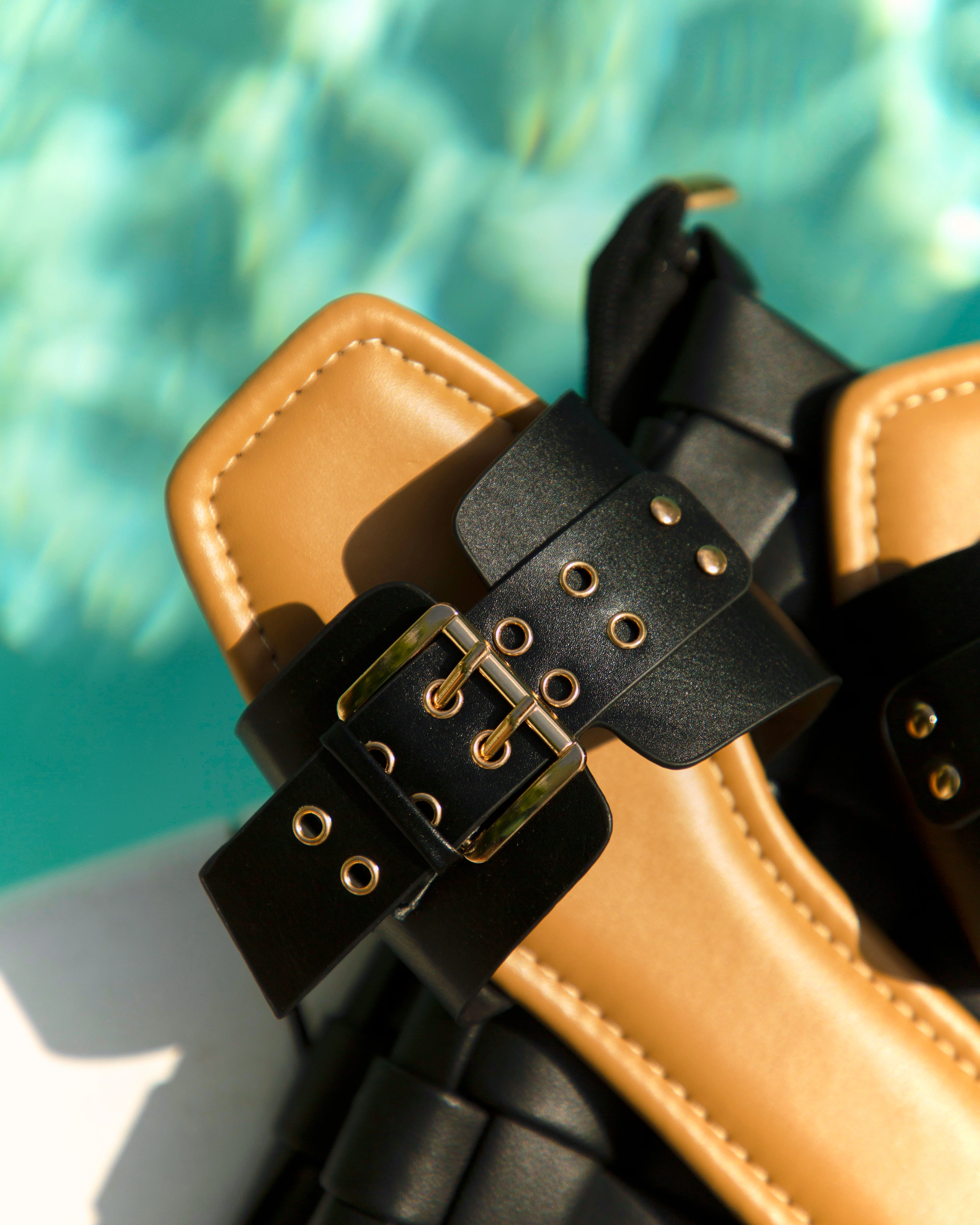 Italian Streets Flat Slip On Sandals - Black - Image 2