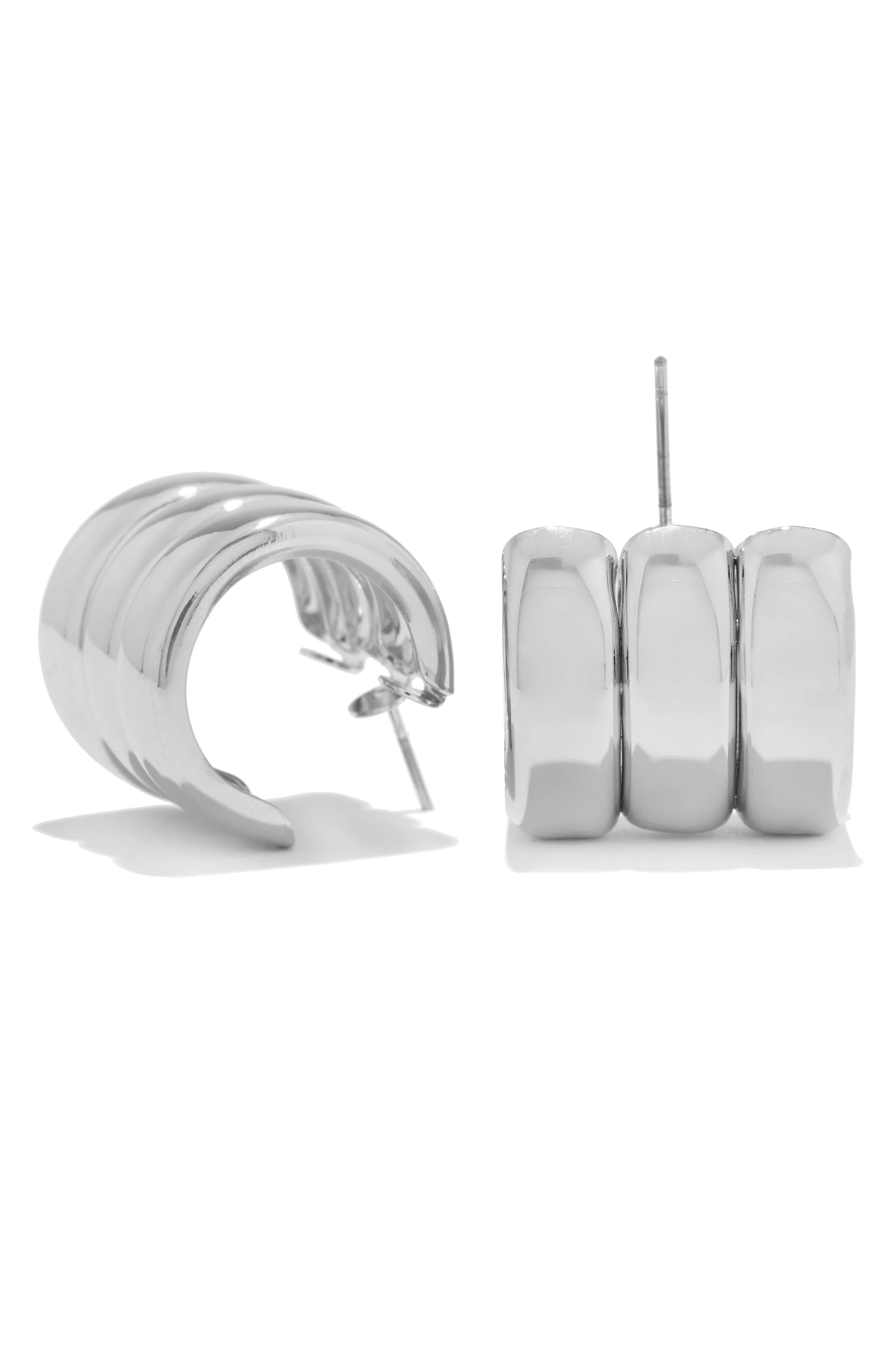 Janis Triple Hoop Earring - Silver - Image 3