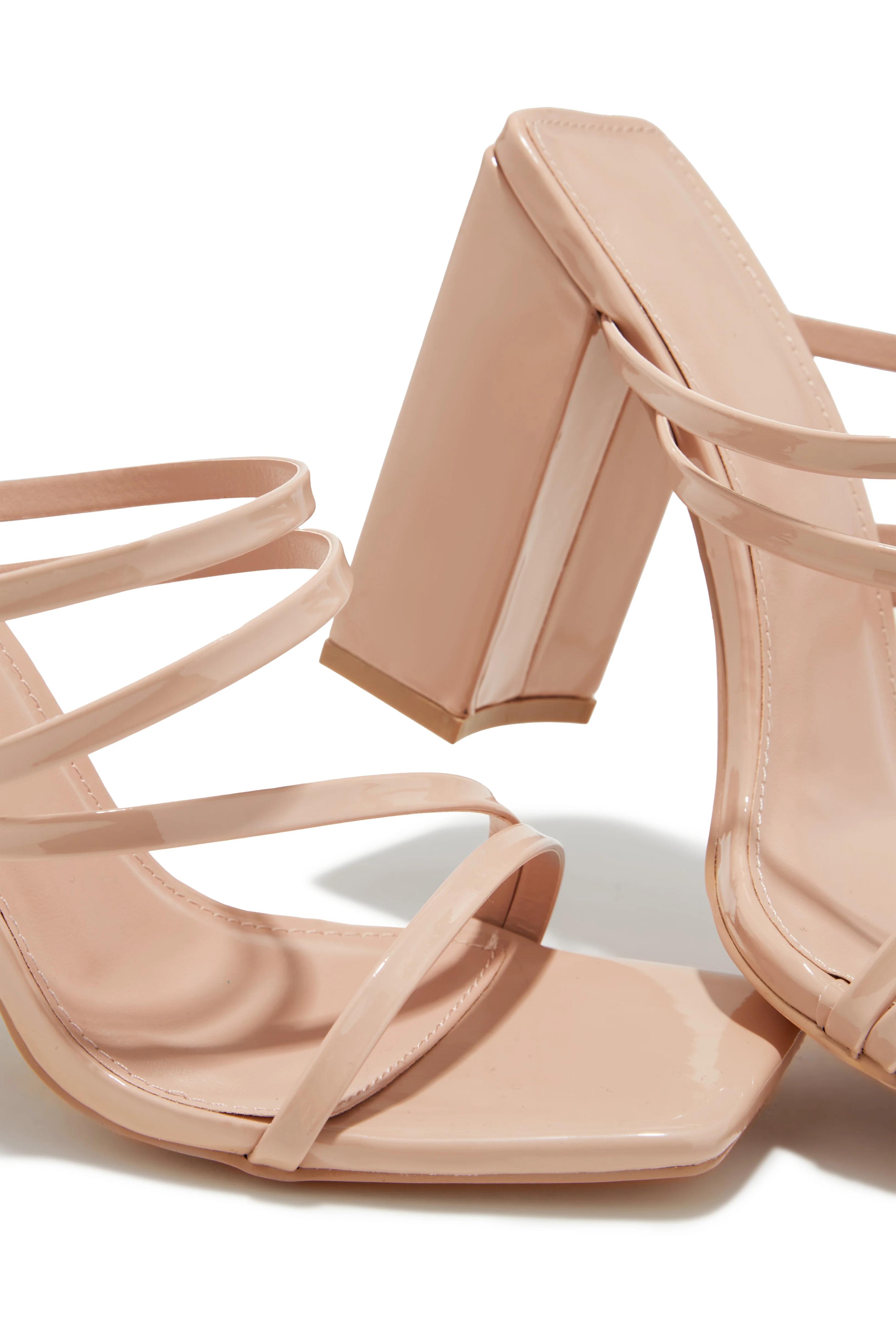 Jaziel Block Heel Mules - Nude - Image 4