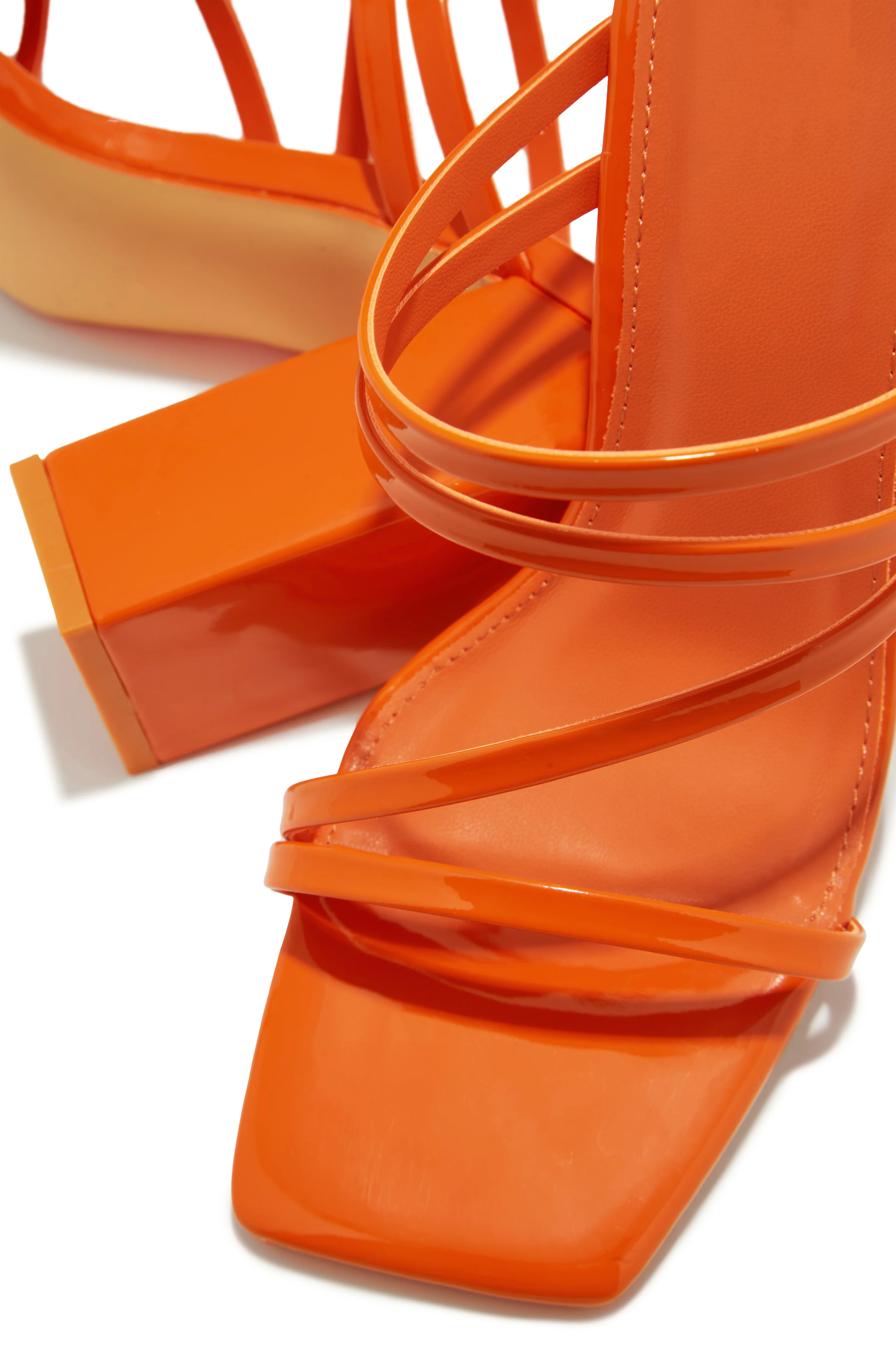 Jaziel Block Heel Mules - Orange - Image 3