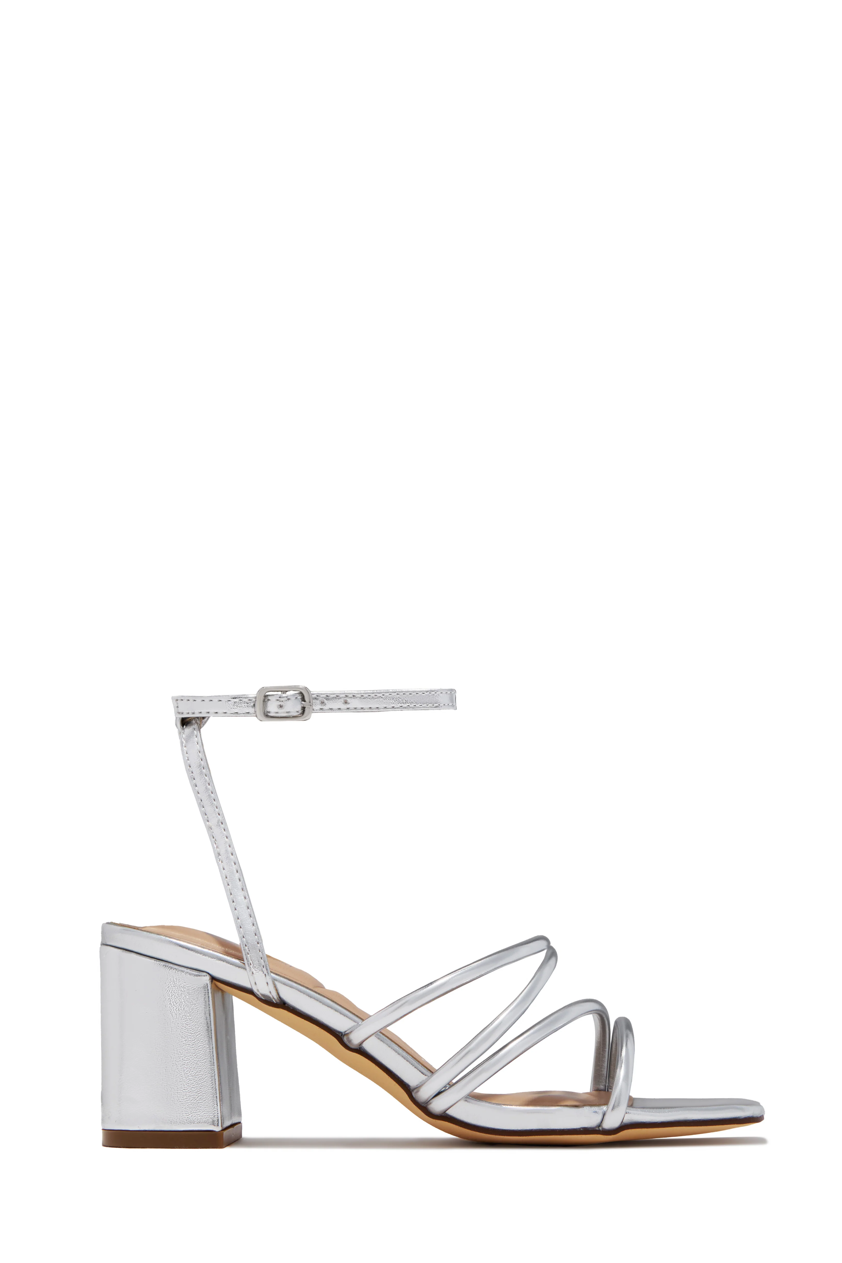 Jazmin Block Mid Heels - Silver - Image 4
