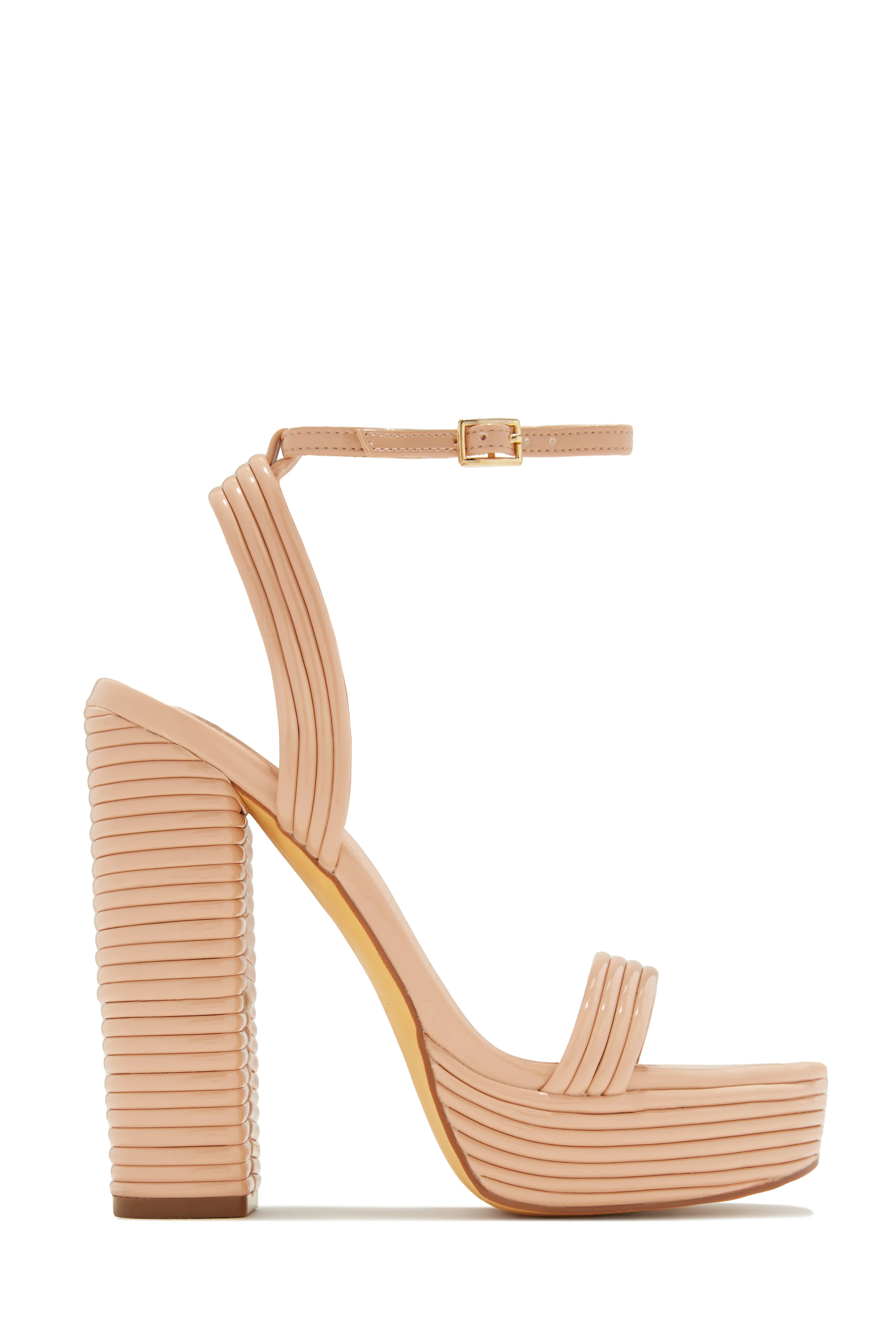 Jazzlyn Platform Block Heels - Nude - Image 3