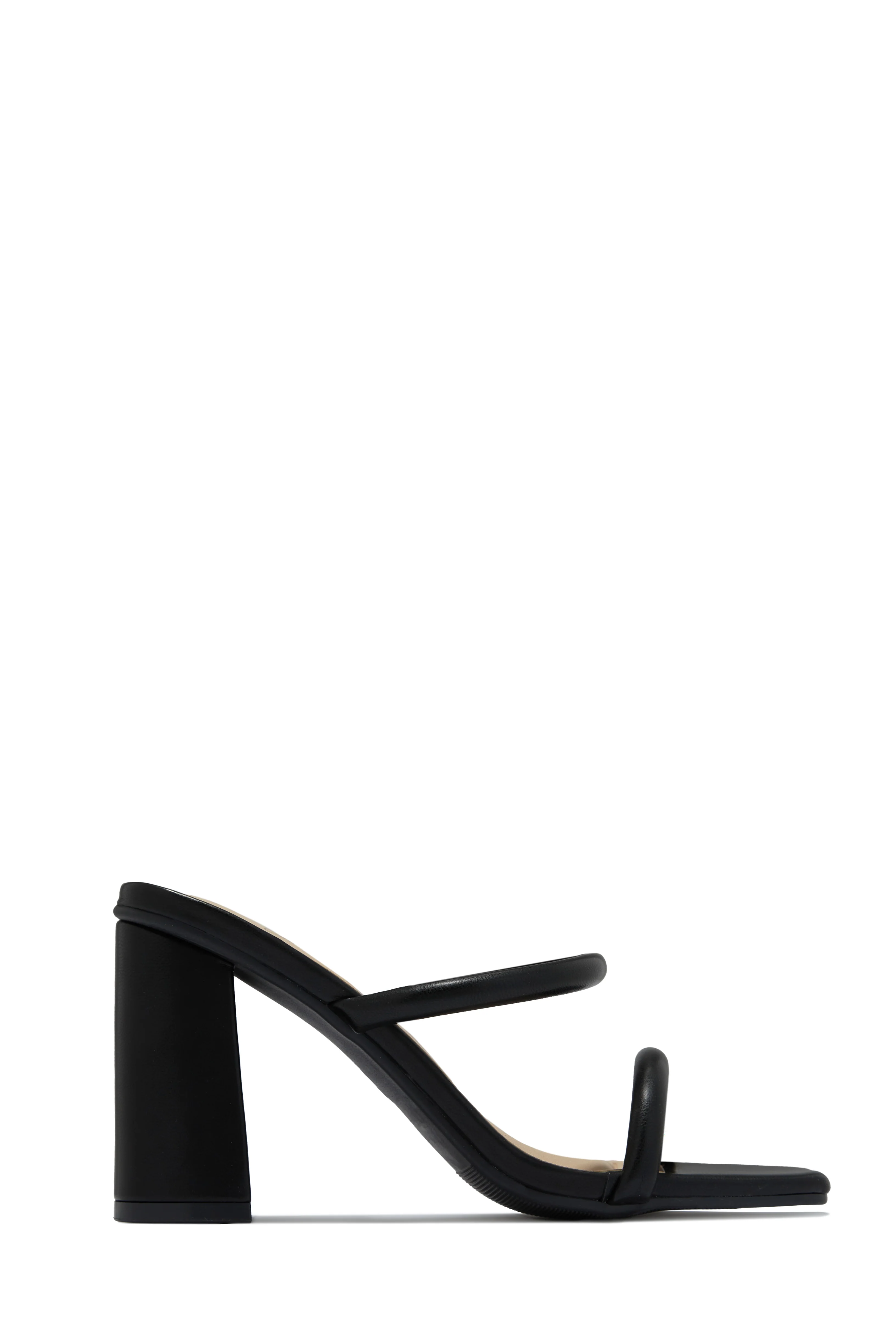 Jenna Block Heel Mules - Black - Image 5